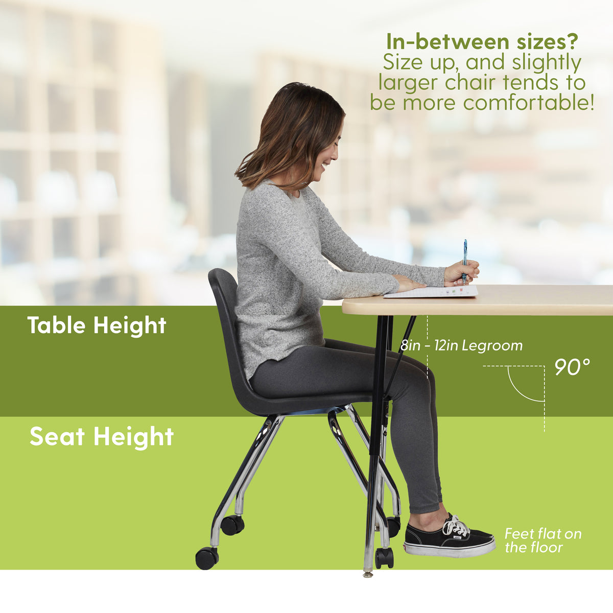 18" Mobile Chair with Casters, 2-Pack - Yellow