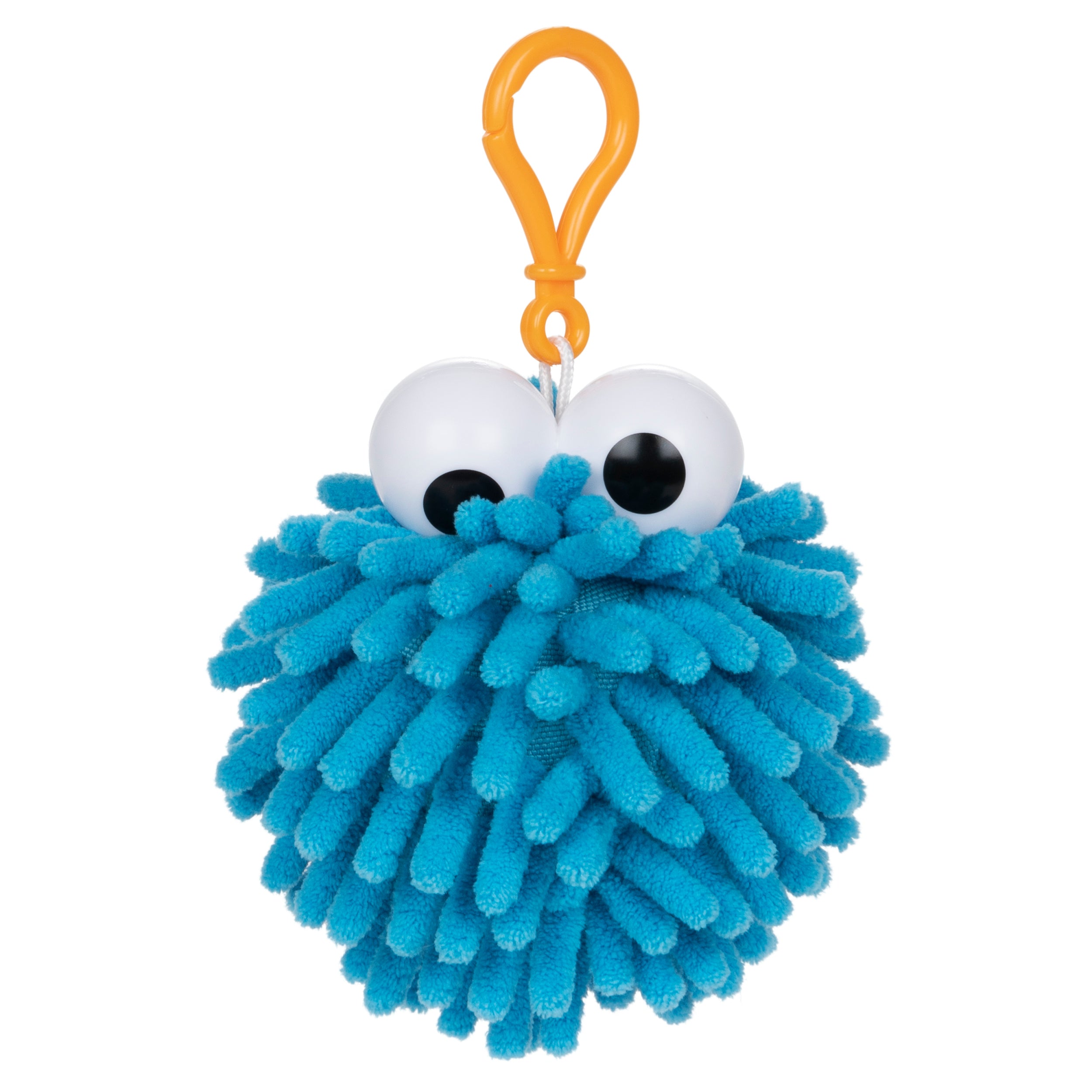 GUND Sesame Street Cookie Monster Fuzzy Pom Backpack Clip, 2.5"