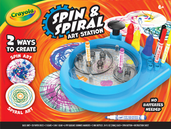 Crayola Spin & Spiral Art Station, Spin Art Machine, Arts & Crafts for Kids Ages 6, 7, 8, 9