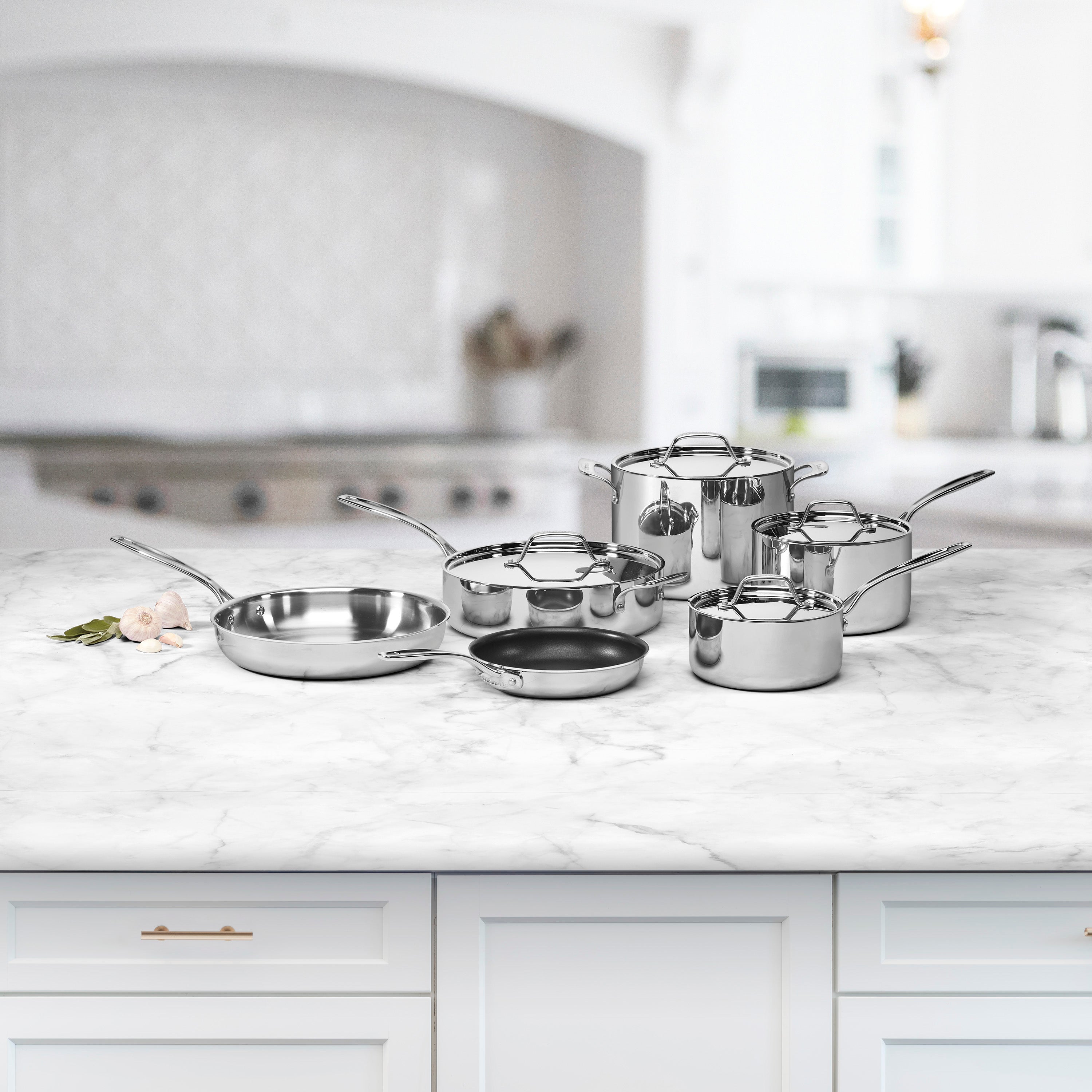 Custom-Clad 5-Ply Stainless Steel 10 Piece Cookware Set
