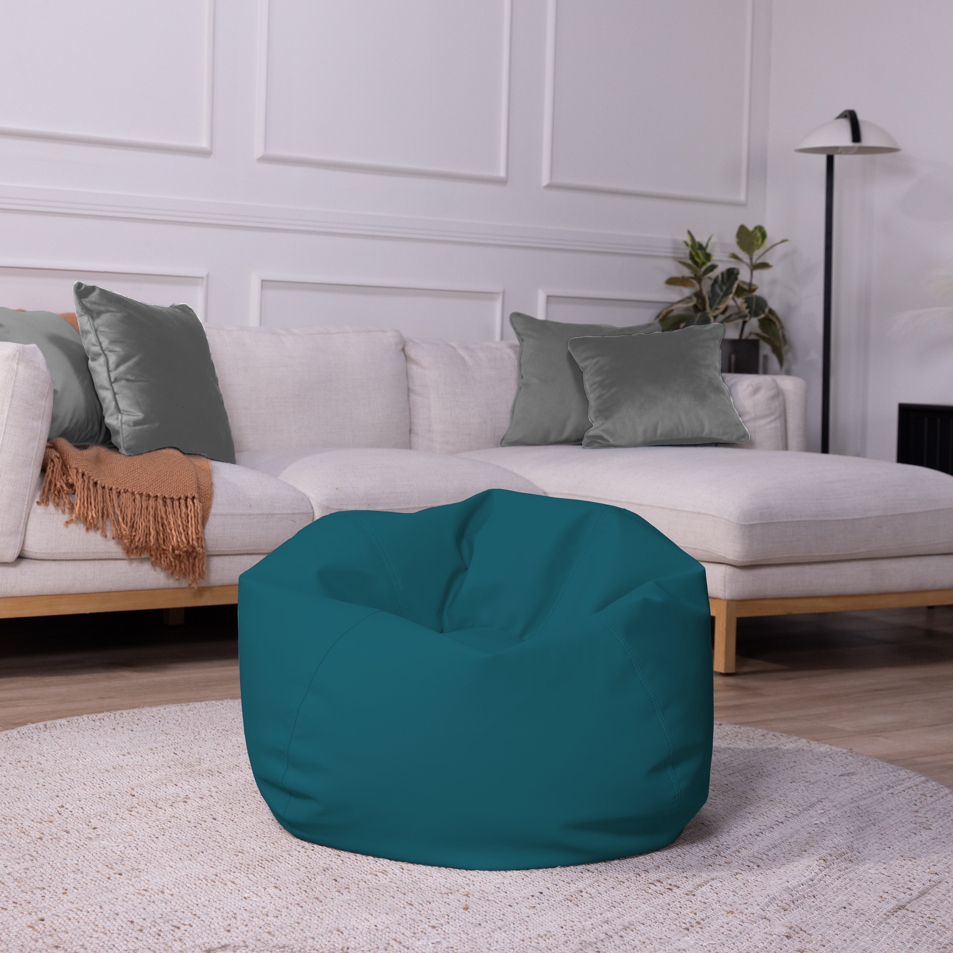 30" Round Vinyl Bean Bag - Peacock