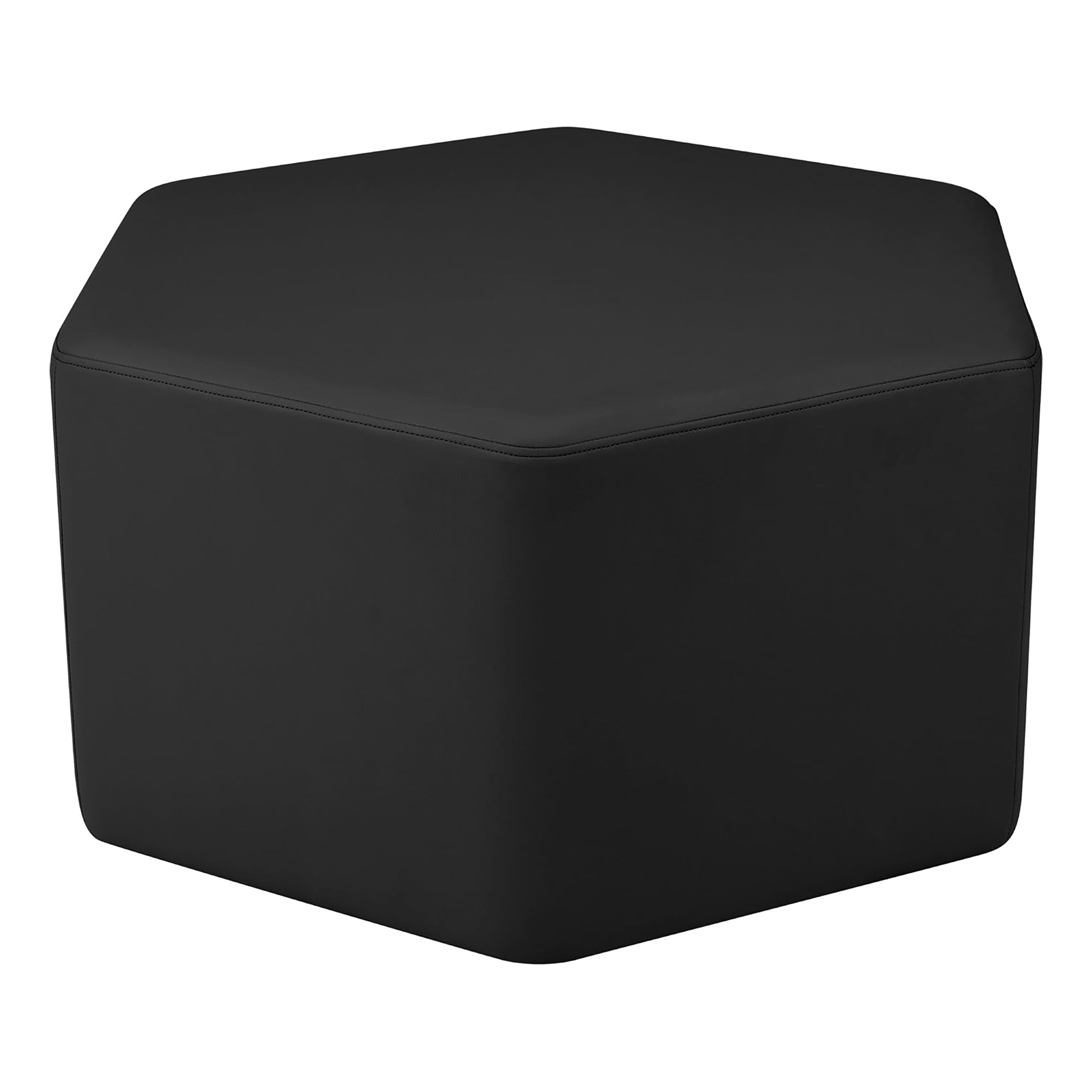 Pro Series Upholstered Hexagon Ottoman 18" Height - Black