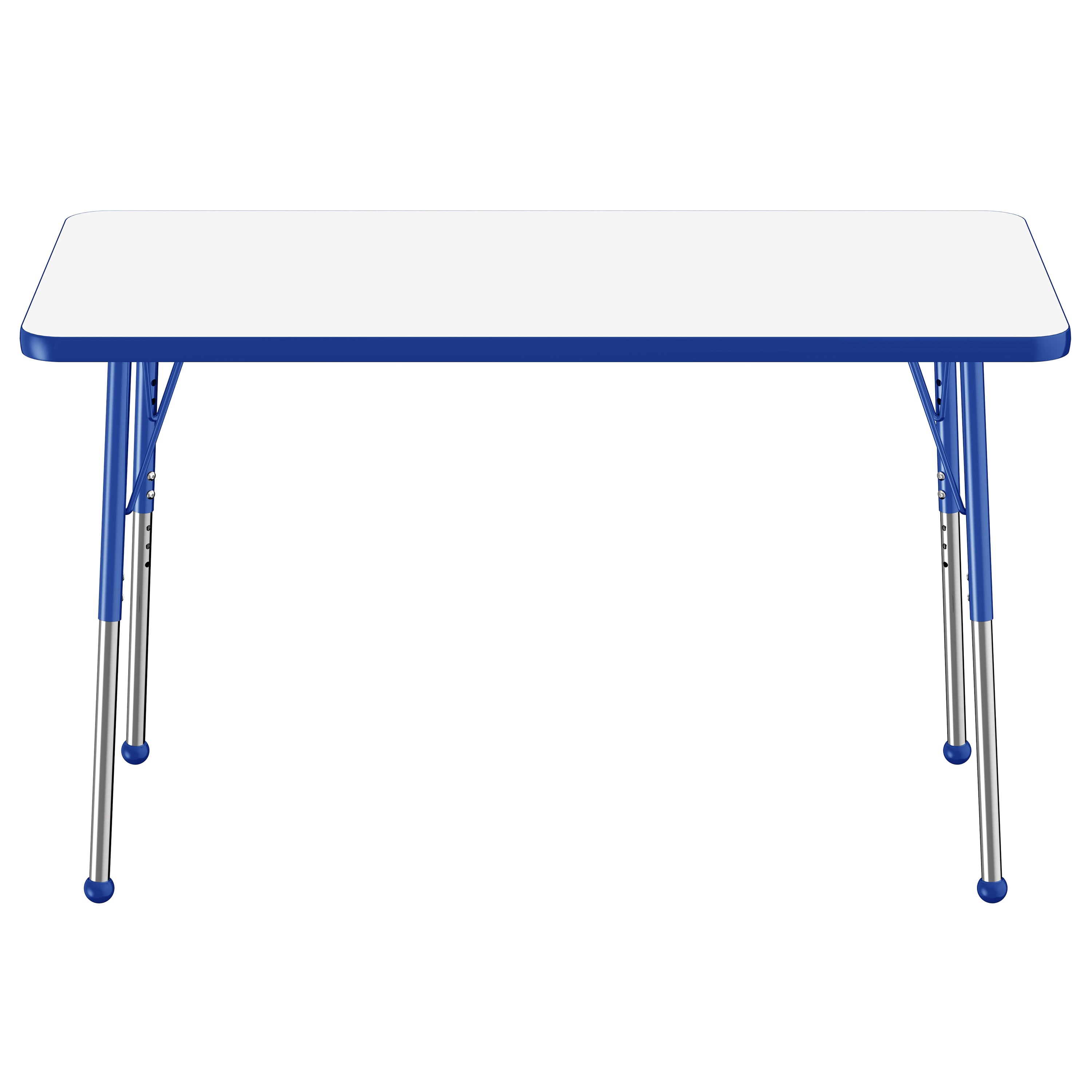 24" x 48" Rectangle Dry-Erase Activity Table with Adjustable Standard Ball Glide Legs - Whiteboard/Blue