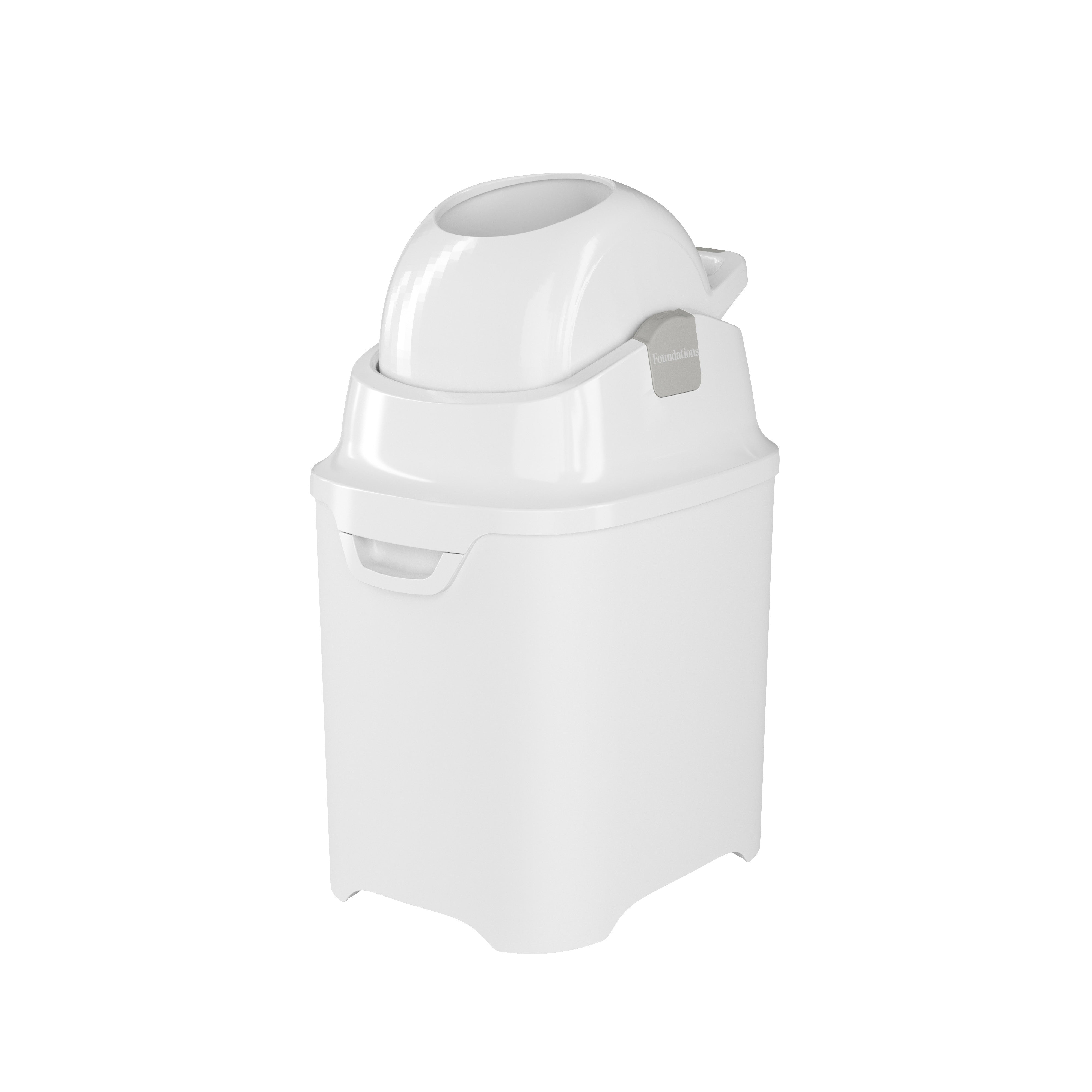 Foundations Mini Diaper Pail, White
