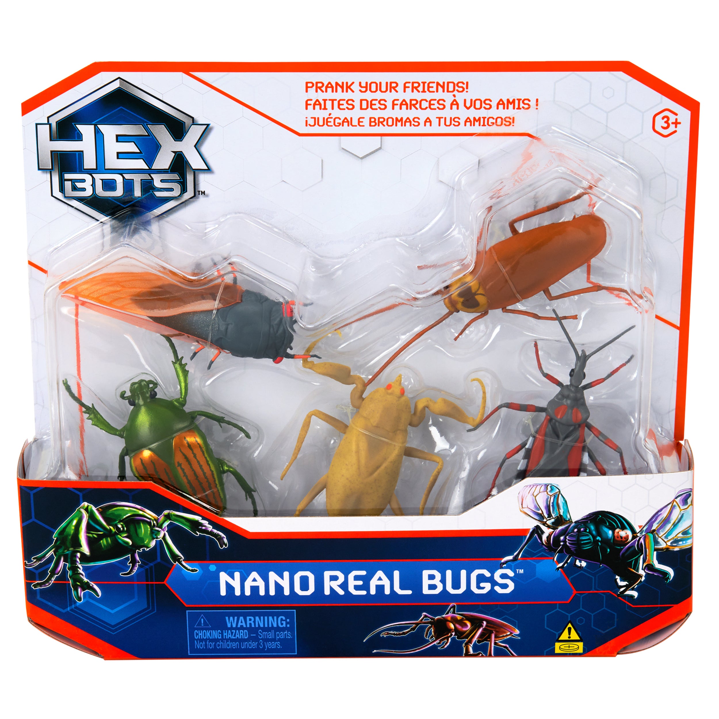 HEX BOTS Nano Real Bugs 5-Pack, Fake Insect Toy Figures, Sensory Toys for Kids & Cats, Robot Toys for Boys & Girls Aged 3 & Up