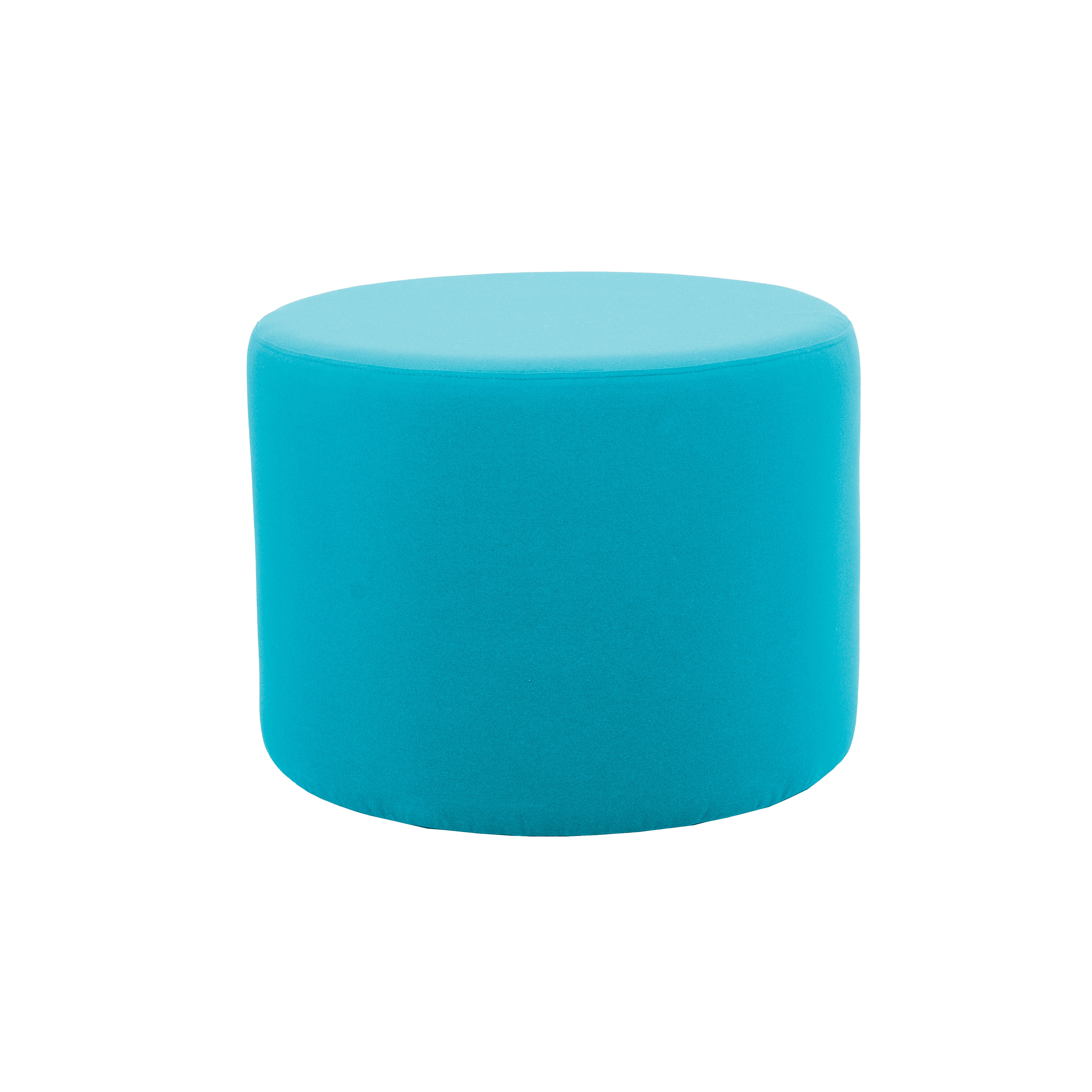 Outdoor 24" Round Ottoman with Sunbrella®, 18" H - Canvas Aruba