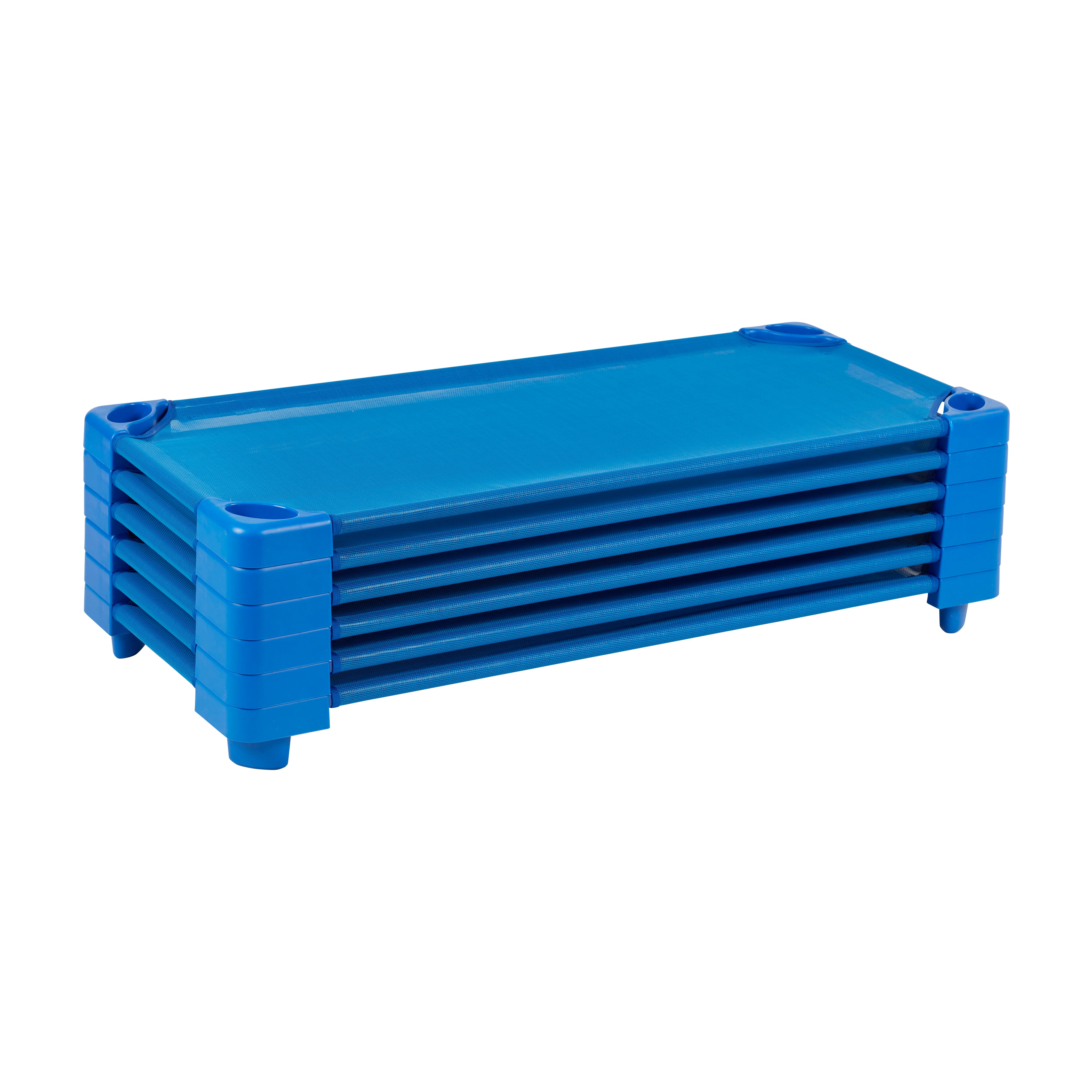 Stackable Kiddie Cot Standard Ready-to-Assemble 6-Pack - Blue