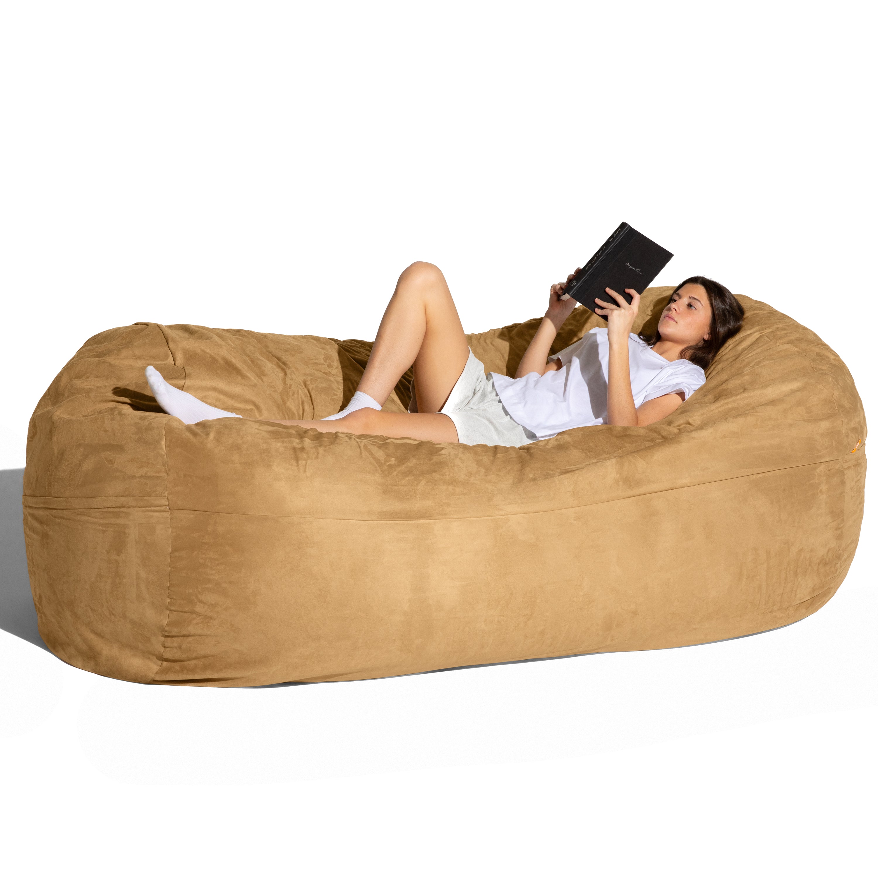 Jaxx 7 Foot Giant Bean Bag Sofa, Camel