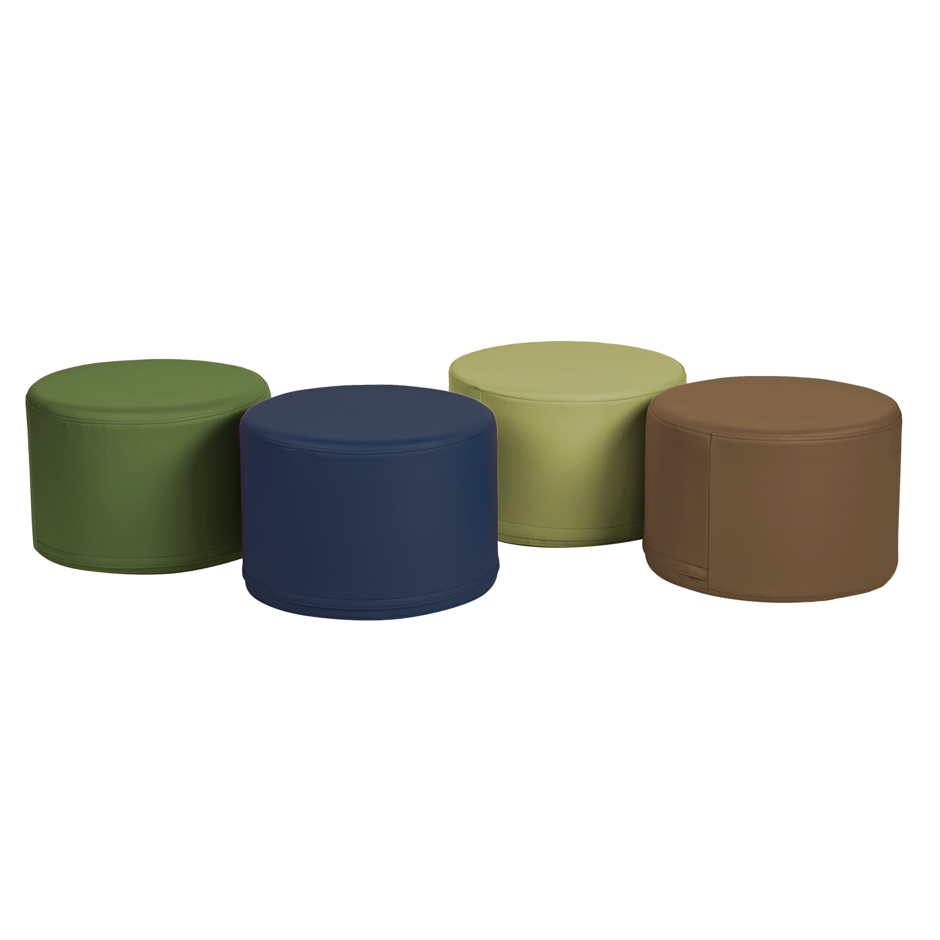 SoftScape 18" Round Ottoman 12" Height, 4-Piece - Earthtone