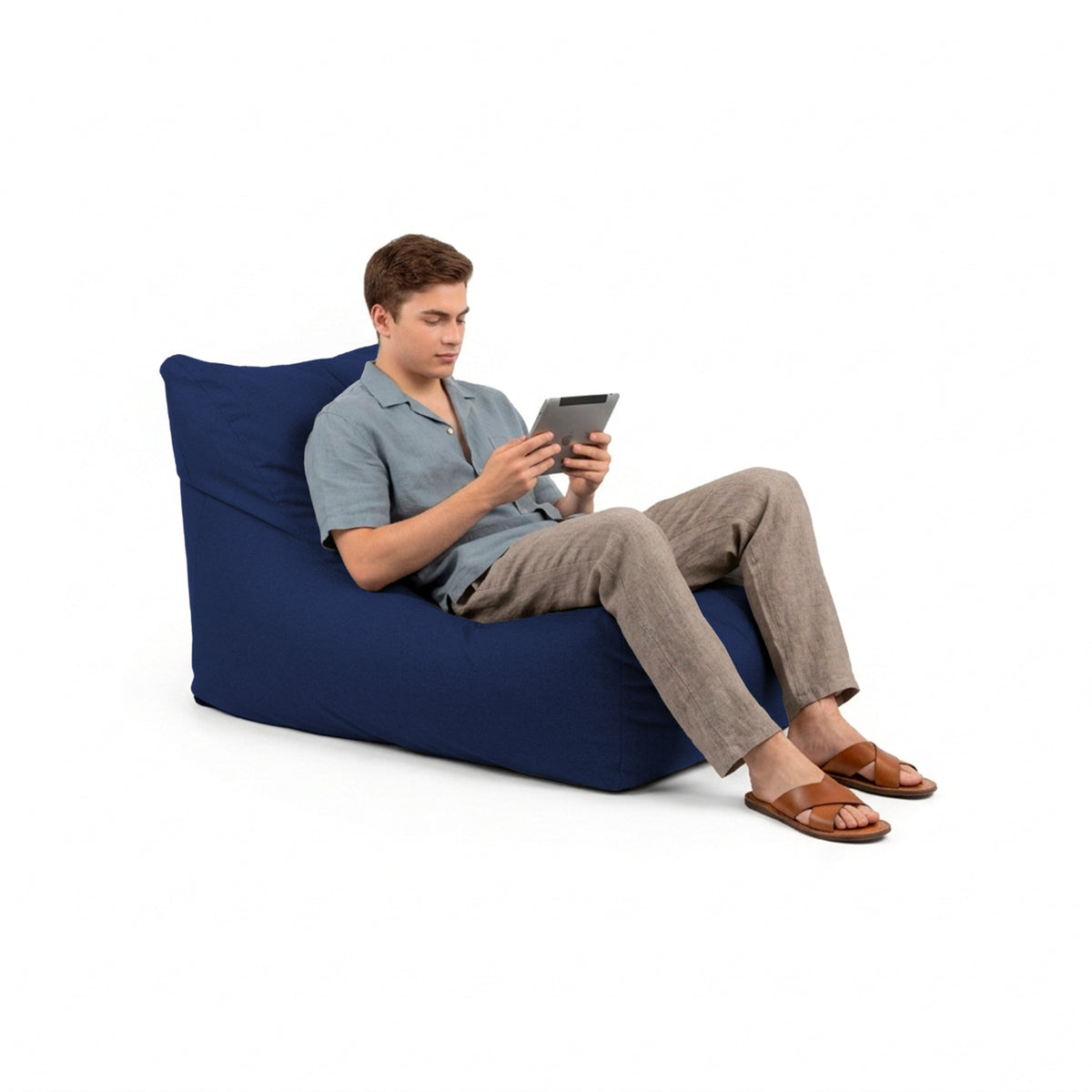 Oudoor Bean Bag Lounger with Sunbrella - Canvas Navy