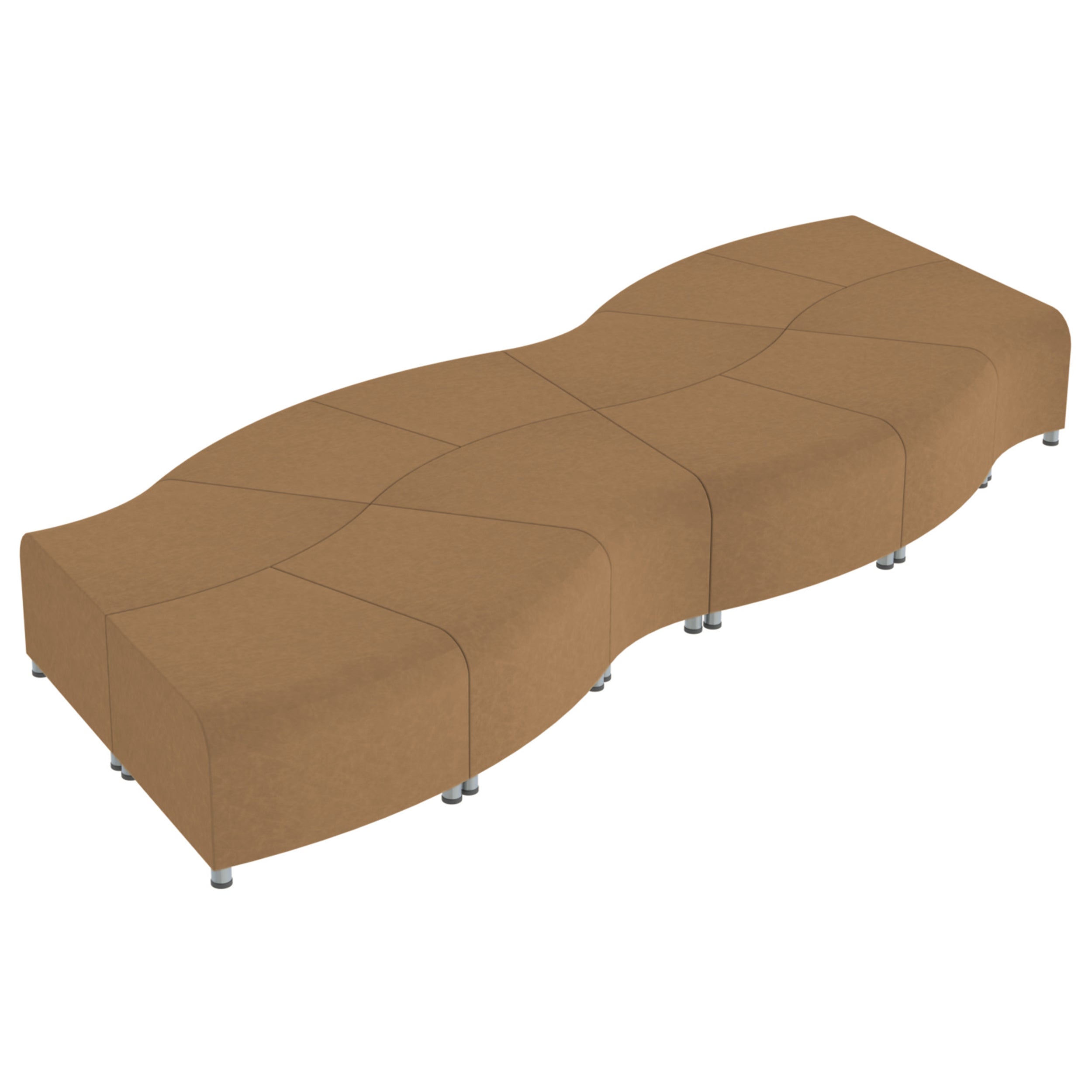 Pro Series Rustic Connect Edged Crest Backless Seating, 12-Piece Set - Pecan