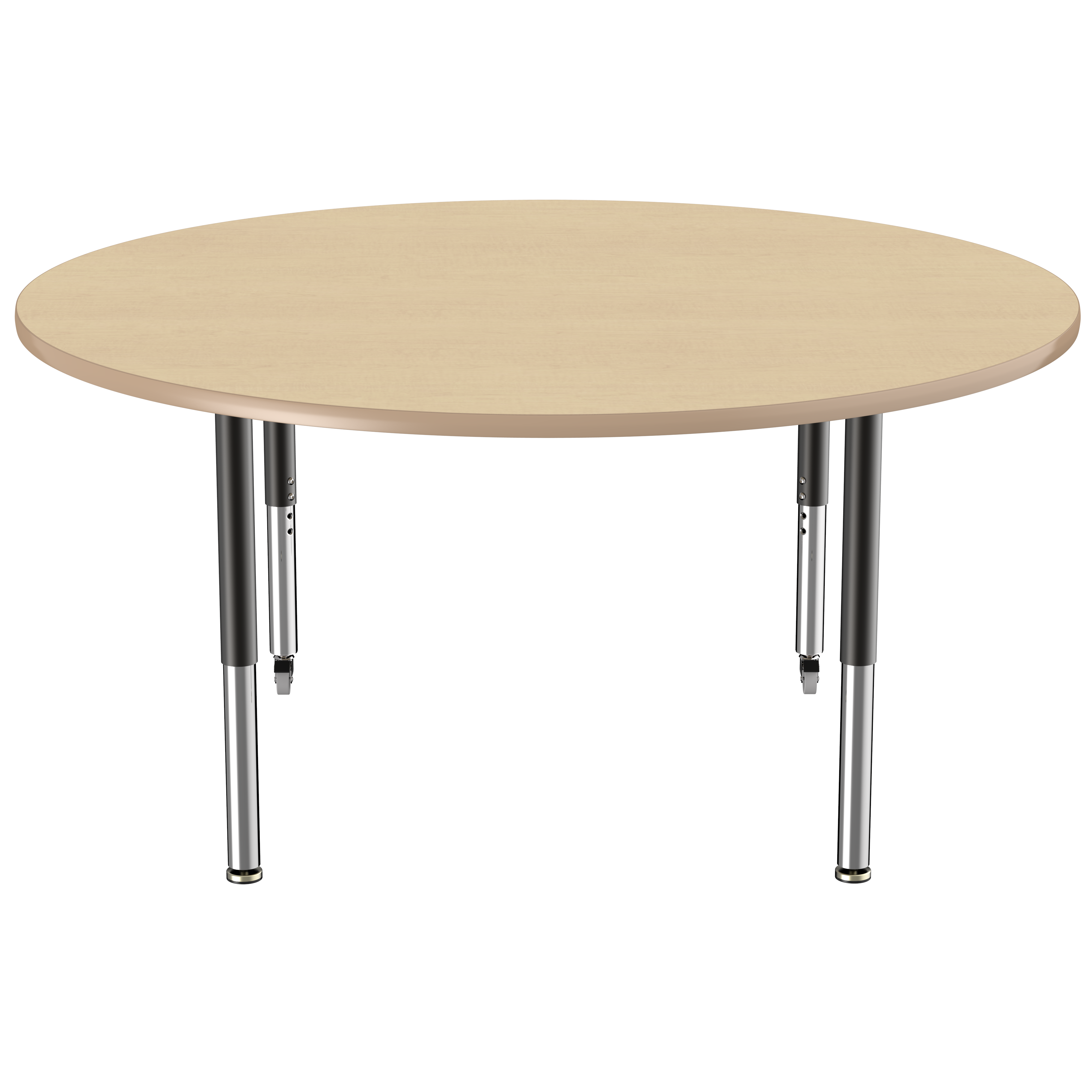 60" Round T-Molding Activity Table with Adjustable Super Legs - Maple/Maple/Black