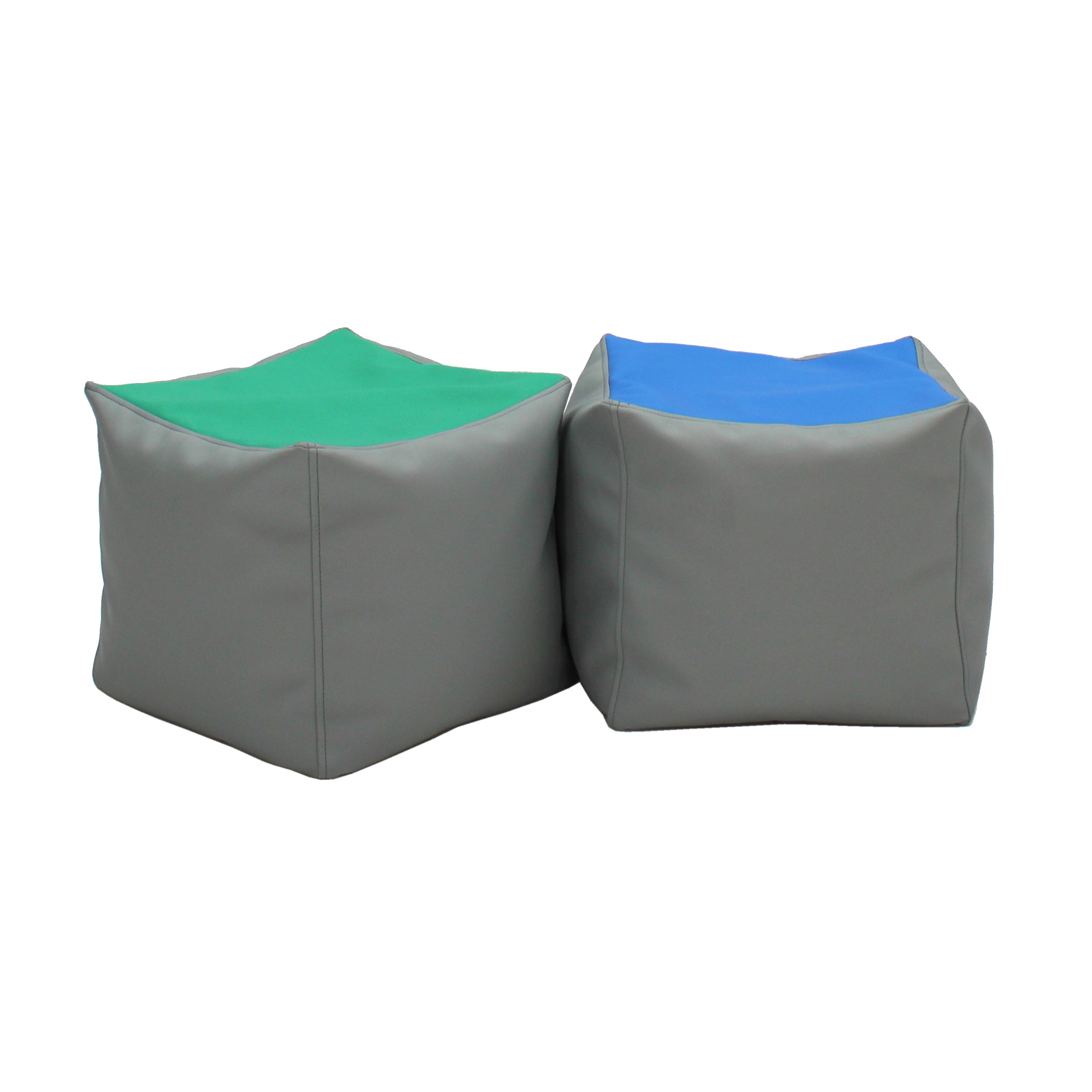 SoftScape Square Bean Bag Pouf 14in Height, 2-Piece - Contemporary