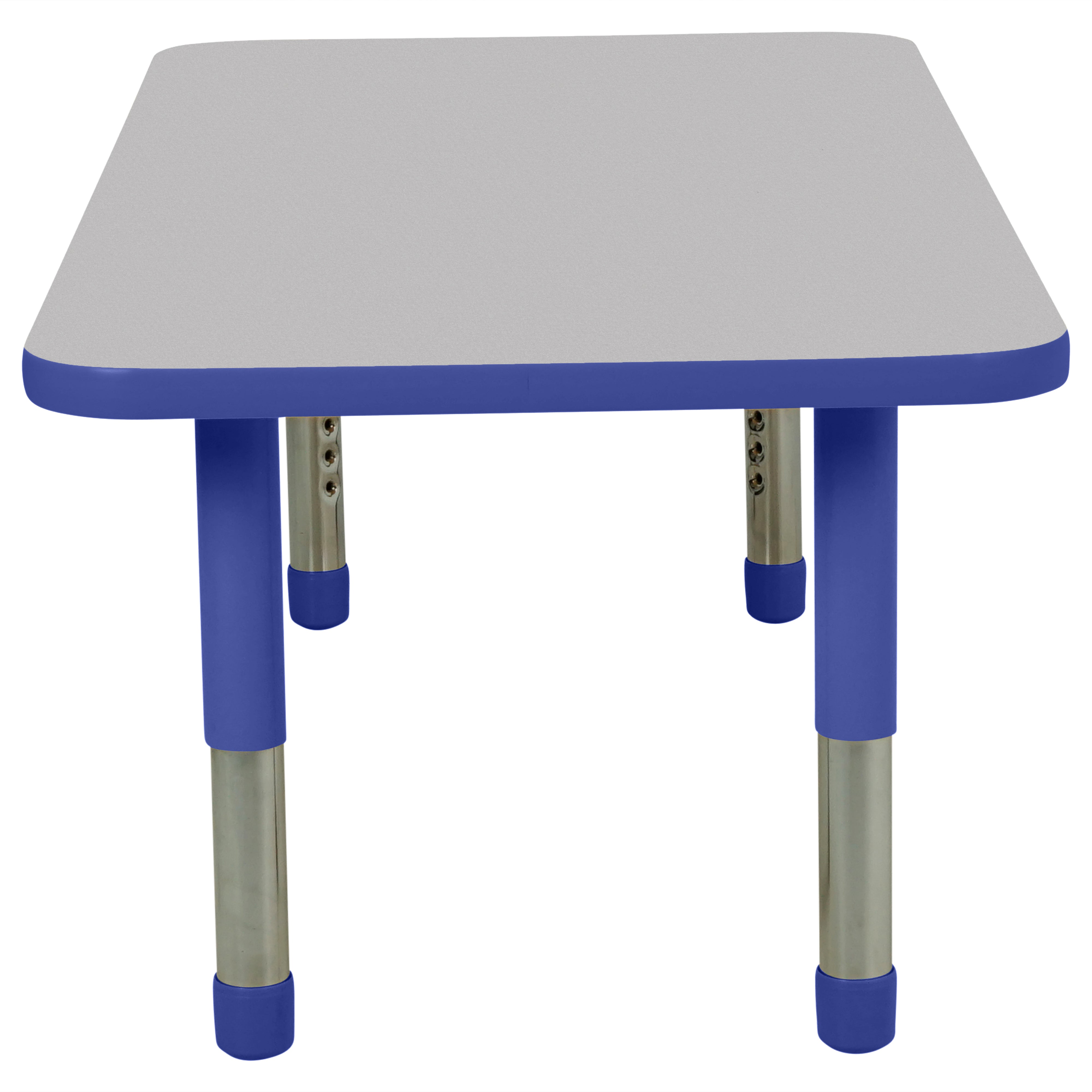 24" x 48" Rectangle T-Molding Activity Table with Adjustable Tiny Tot Legs - Gray/Blue
