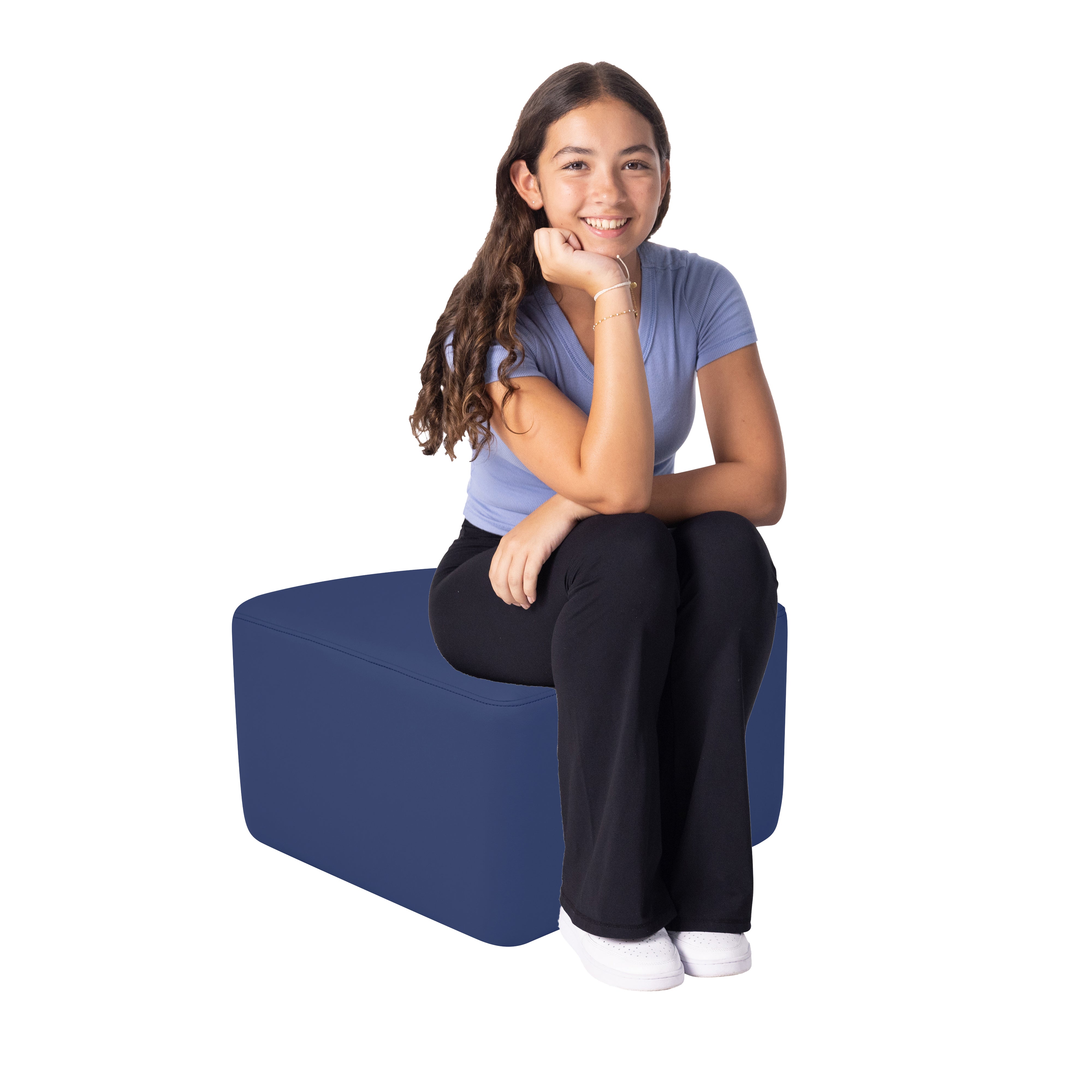 Pro Series Upholstered Pie Ottoman 12" Height - Navy