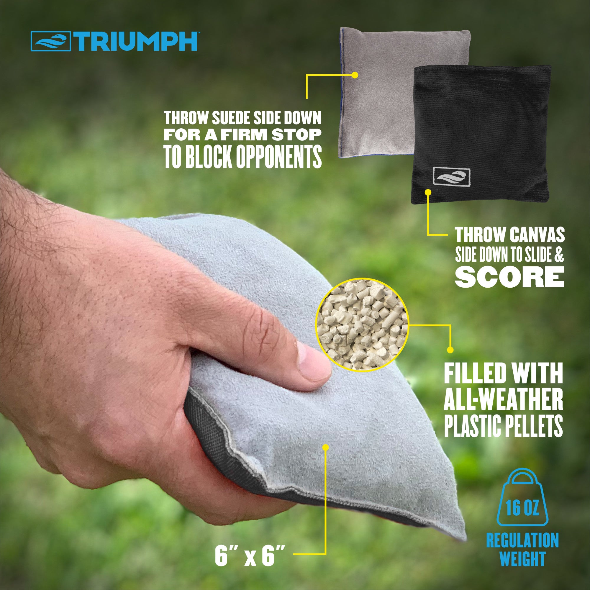 Triumph LED 2X4 Blue/Grey All-Wood Bag Toss