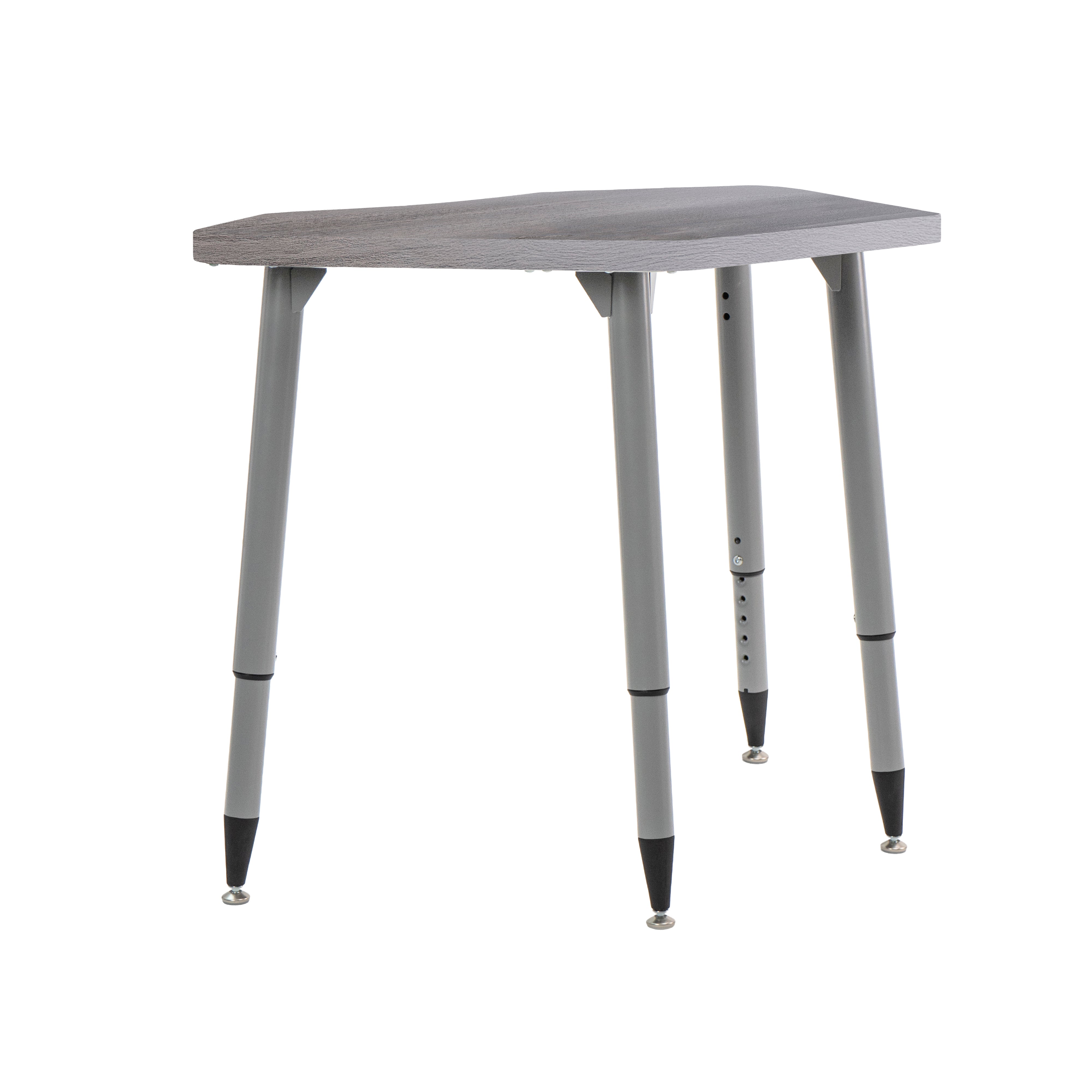 Adapte 24" x 36" Petal Woodgrain Activity Table with Adjustable Tapered Legs - Gray Wood/Silver