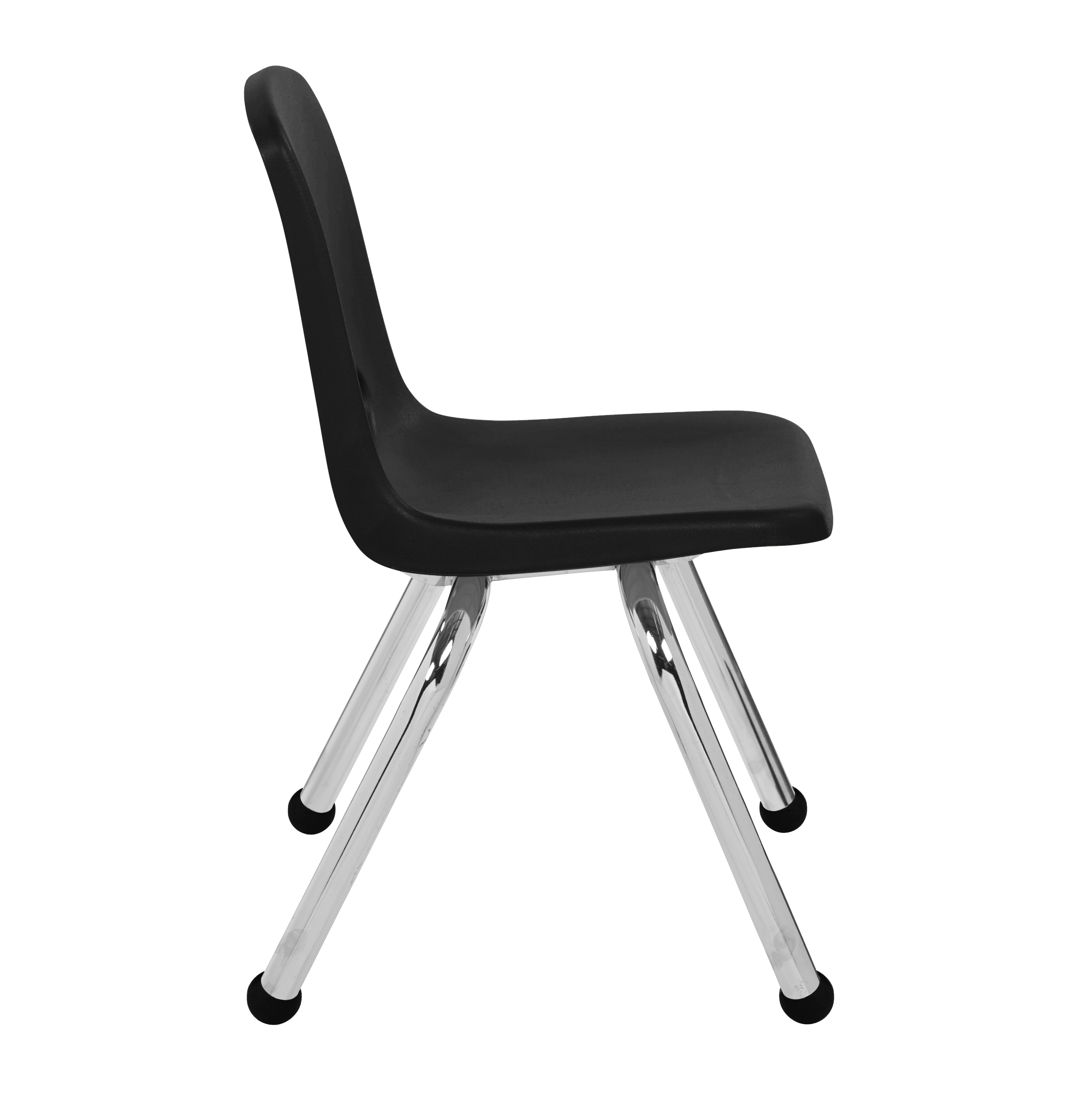 12" Stack Chair with Ball Glides - Black