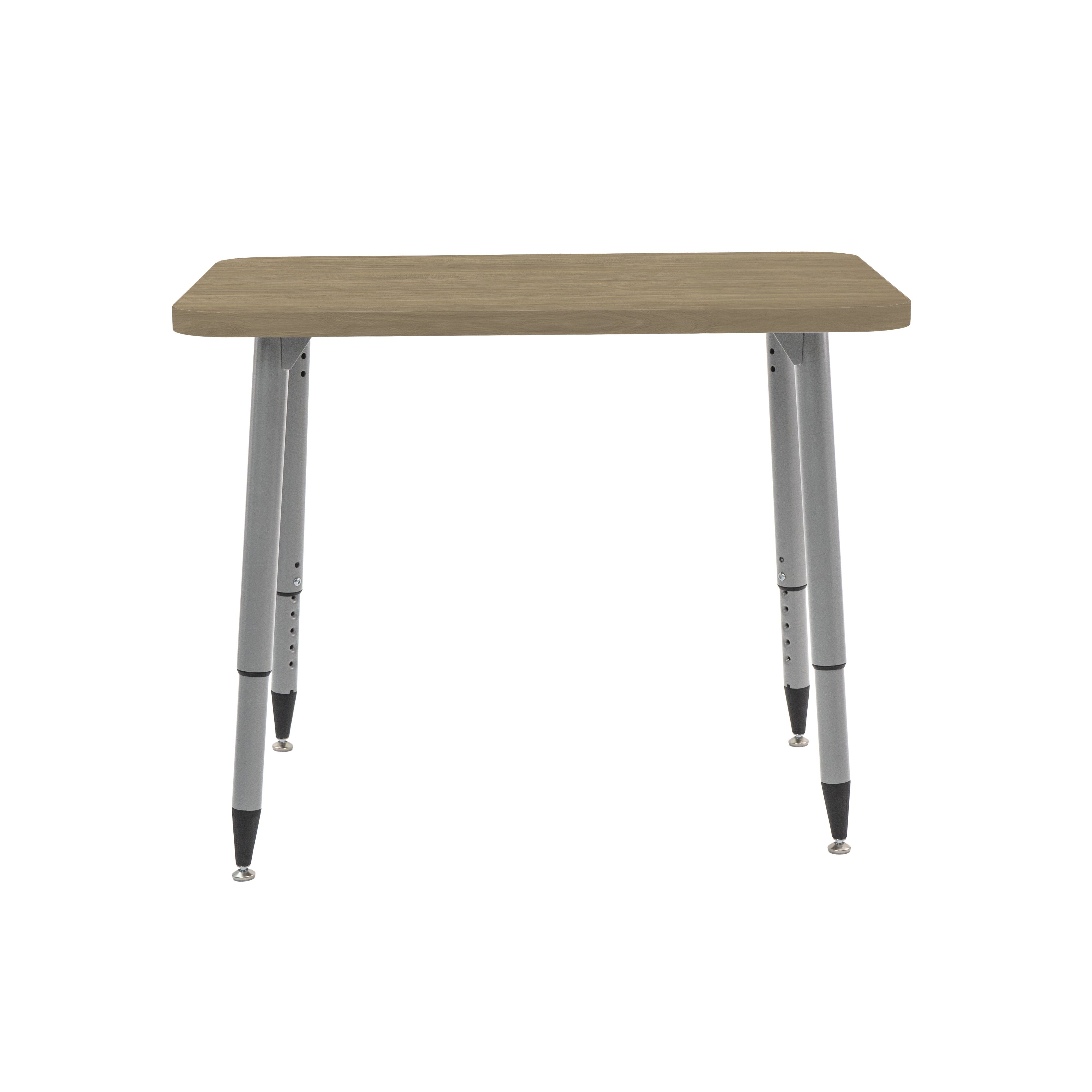 Adapte 24" x 36" Rectangle Woodgrain Activity Table with Adjustable Tapered Legs - Pasadena Oak/Silver