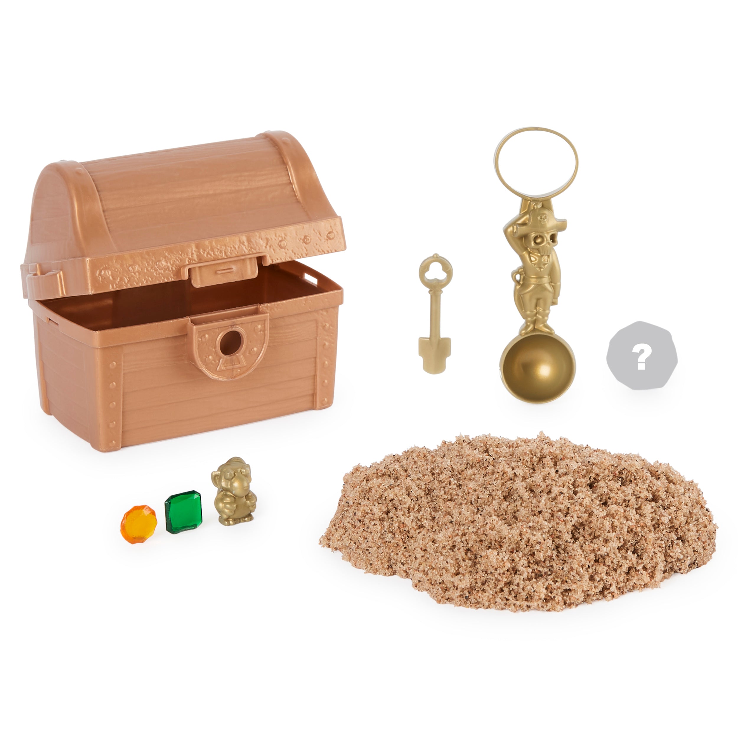 Kinetic Sand, Buried Treasure Playset with 6oz of Play Sand and Surprise Hidden Tool Style May Vary, Sensory Toys for Kids Ages 3 and up