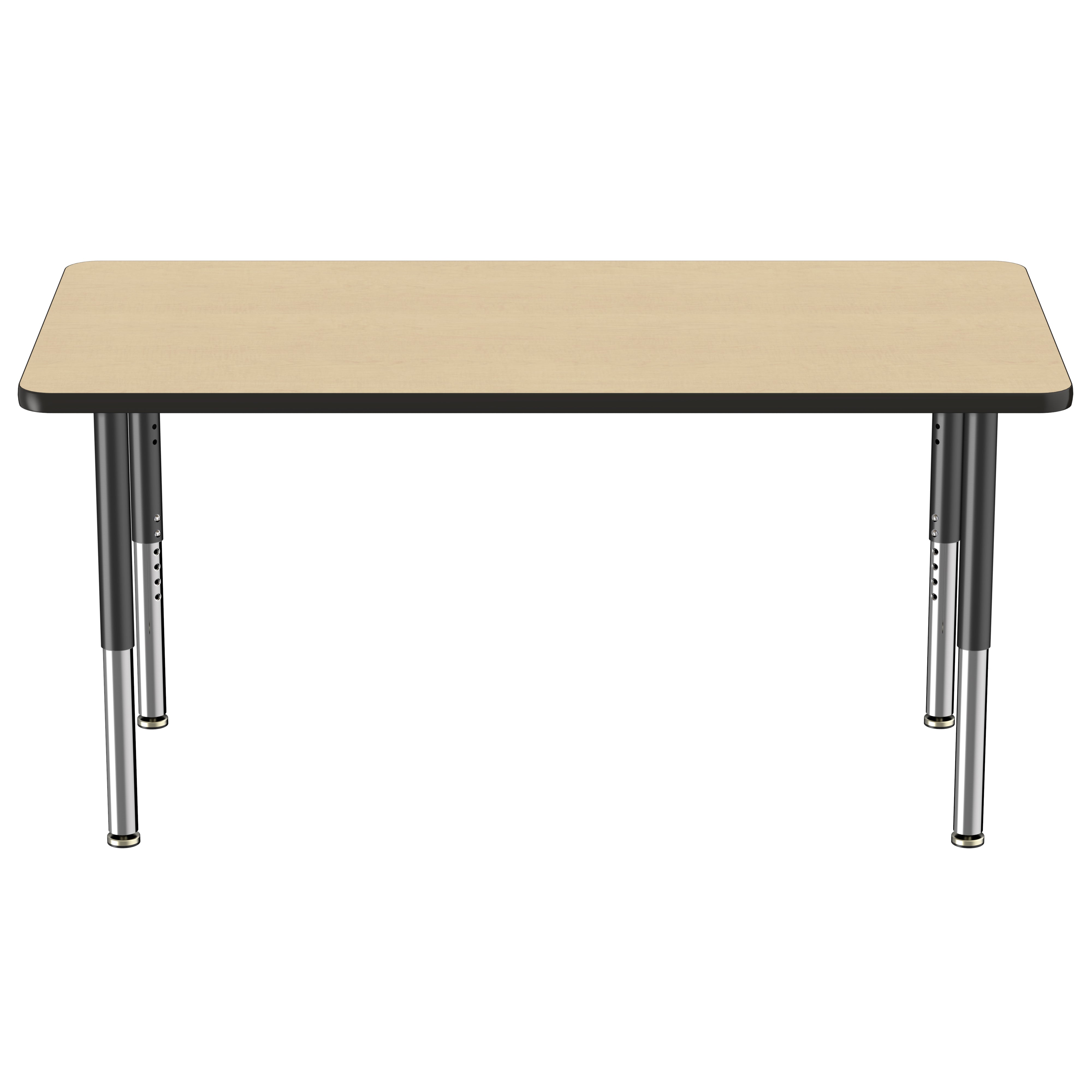 30" x 60" Rectangle Thermofused Activity Table with Adjustable Super Legs - Maple/Black