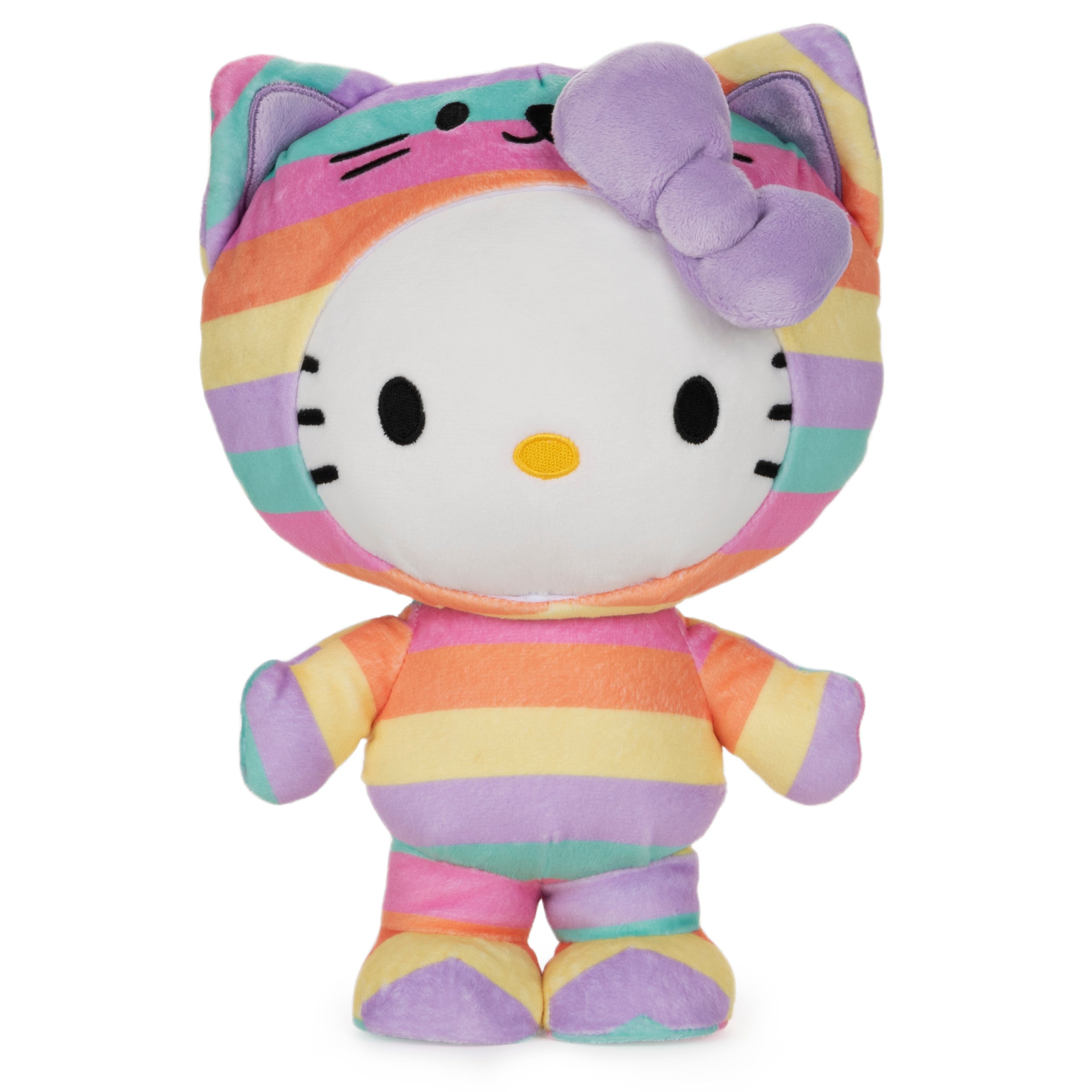 GUND Sanrio Hello Kitty Rainbow Outfit Plush, Premium Stuffed Animal for Ages 1 and Up, 9.5”, Rainbow