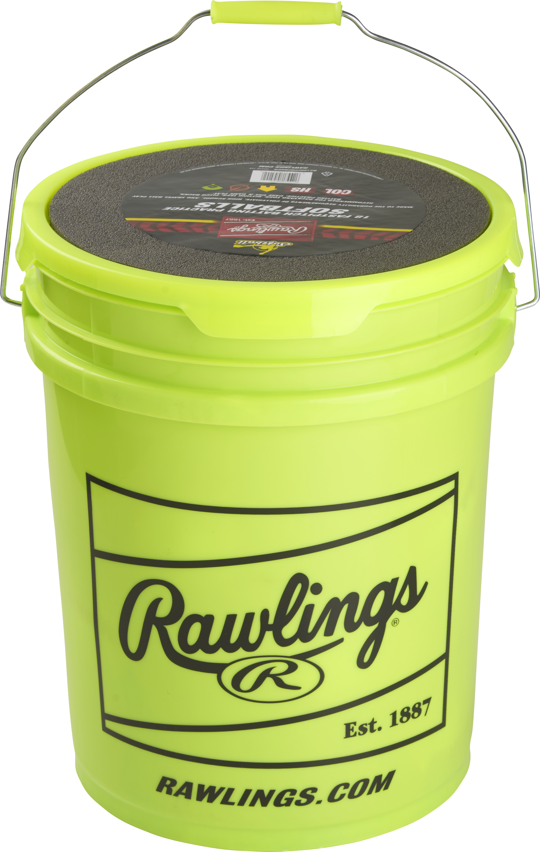 Rawlings 6 Gallon Collegiate/High School/Travel Practice Ball/Bucket Combo - Includes 18 Rfpbp12Sy