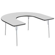 60" x 66" Horseshoe T-Molding Activity Table with Adjustable Standard Swivel Glide Legs - Gray/Black/Silver