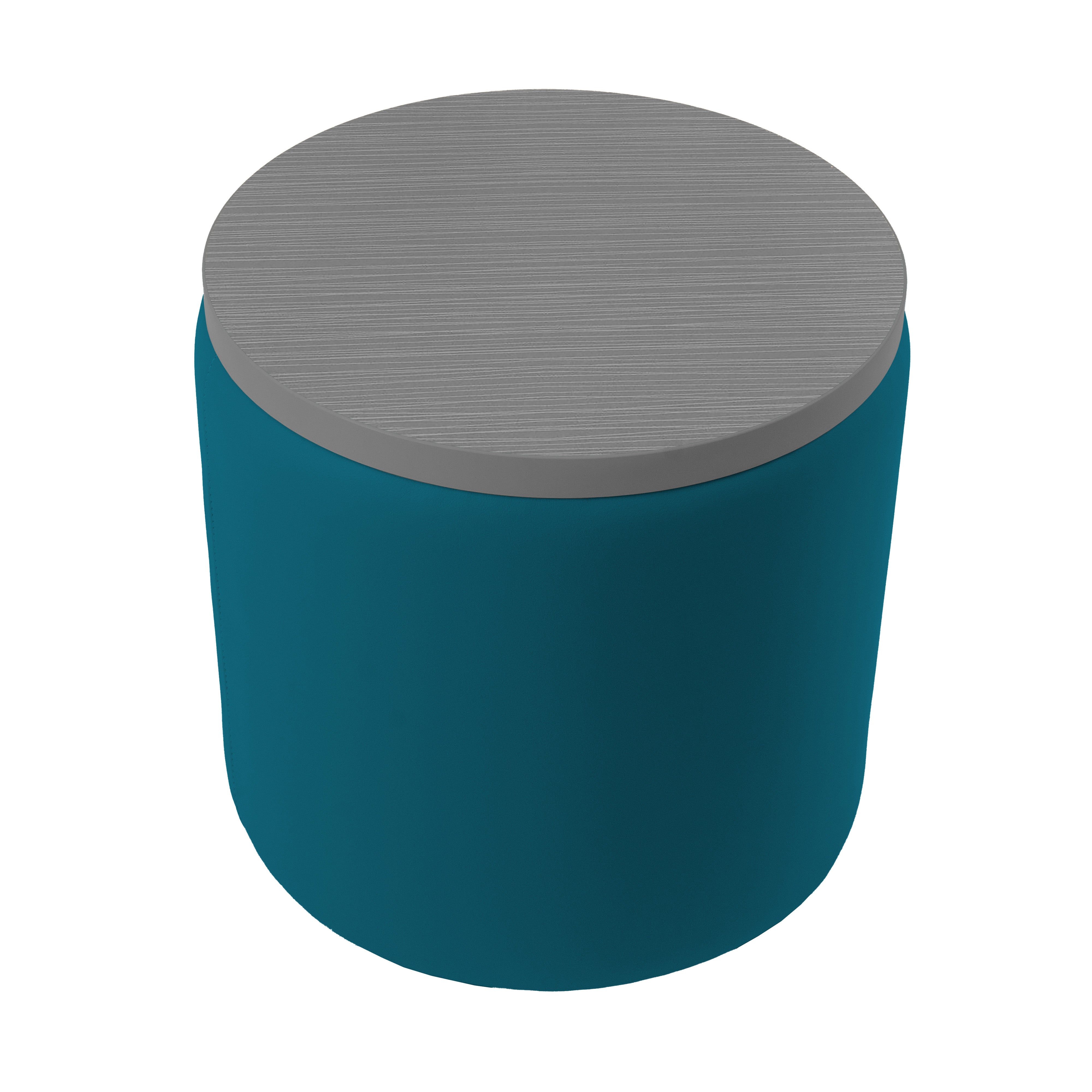 Pro Series Upholstered 18" Round Ottoman Table 18" Height - Teal/Cosmic Strandz