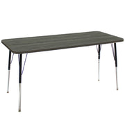 24" x 60" Rectangle La Madera Activity Table with Standard Legs - Gray Wood/Black