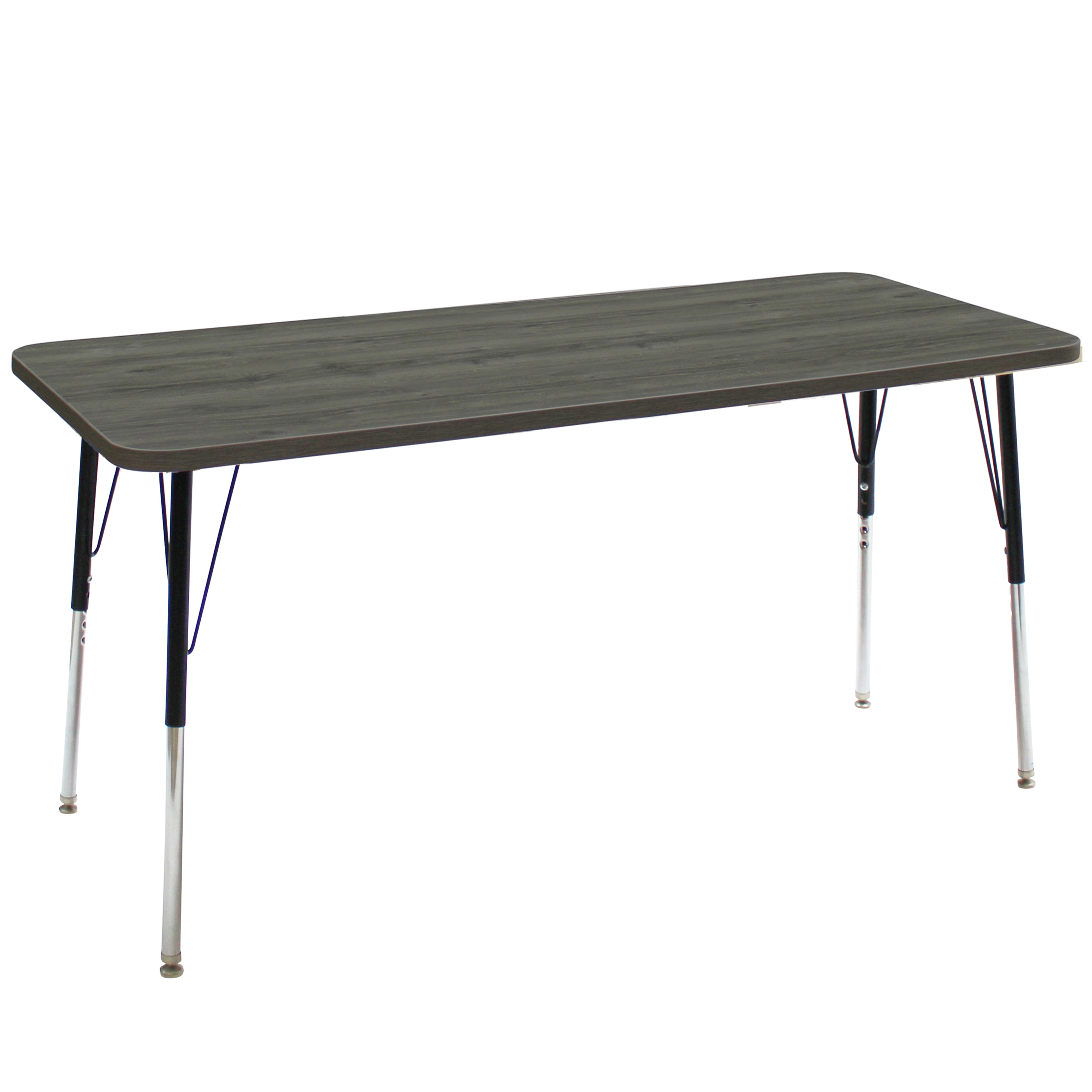24" x 60" Rectangle La Madera Activity Table with Standard Legs - Gray Wood/Black