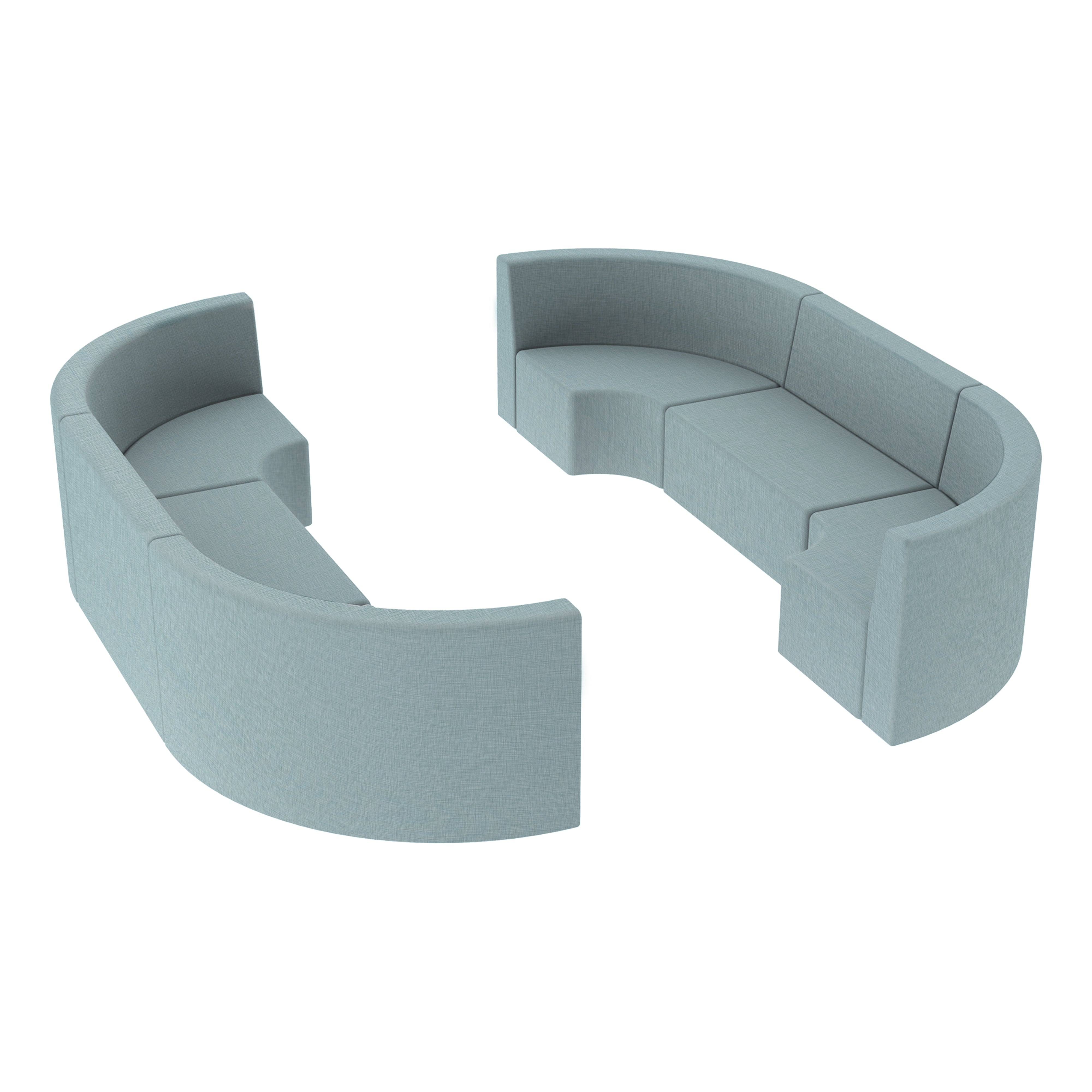 Pro Series Tallback Chairs 12" Seat Height, 6-Piece Set - Sky Blue Crosshatch
