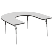 60" x 66" Horseshoe T-Molding Activity Table with Adjustable Standard Swivel Glide Legs - Gray/Black