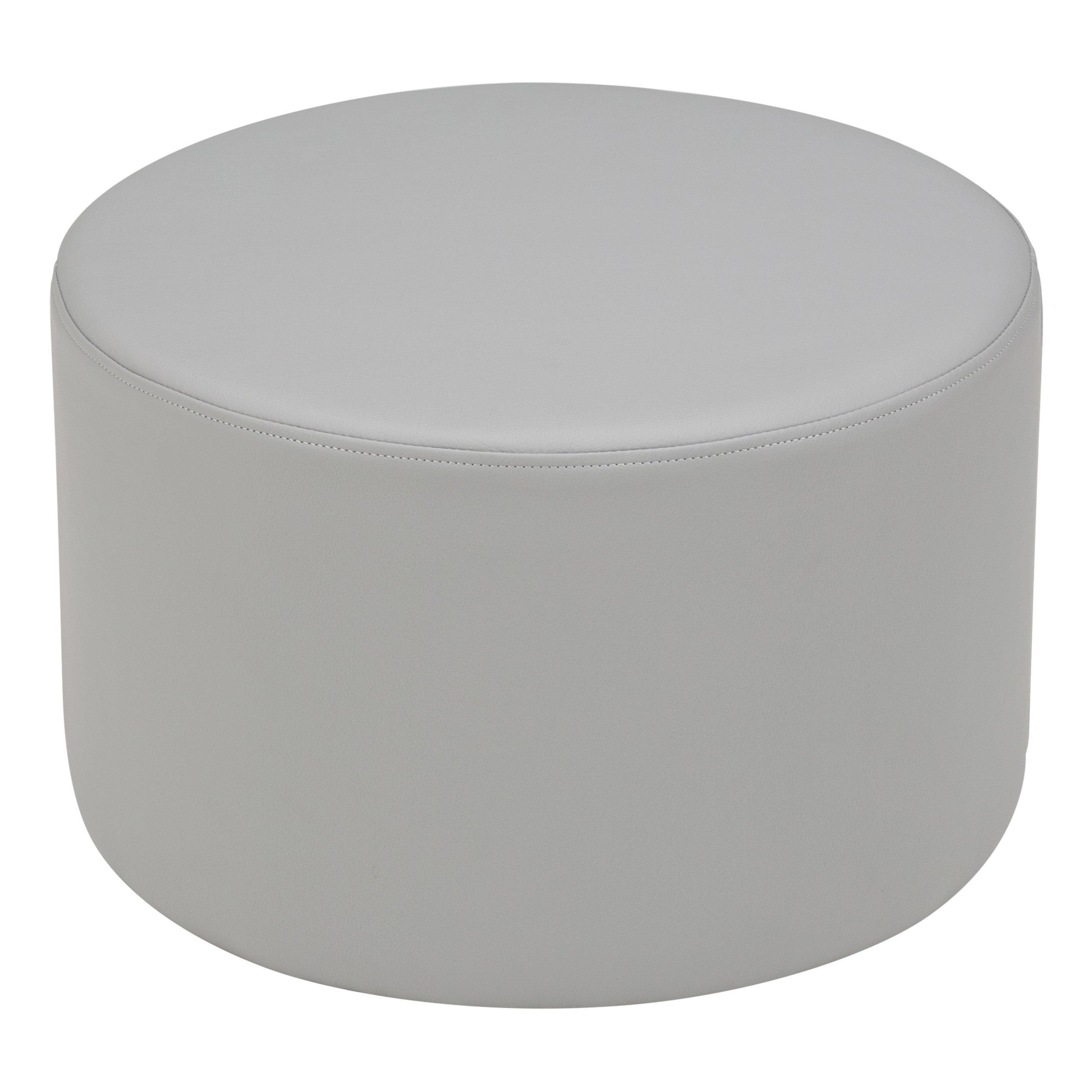 Pro Series Upholstered Round Ottoman 12" Height - Gray