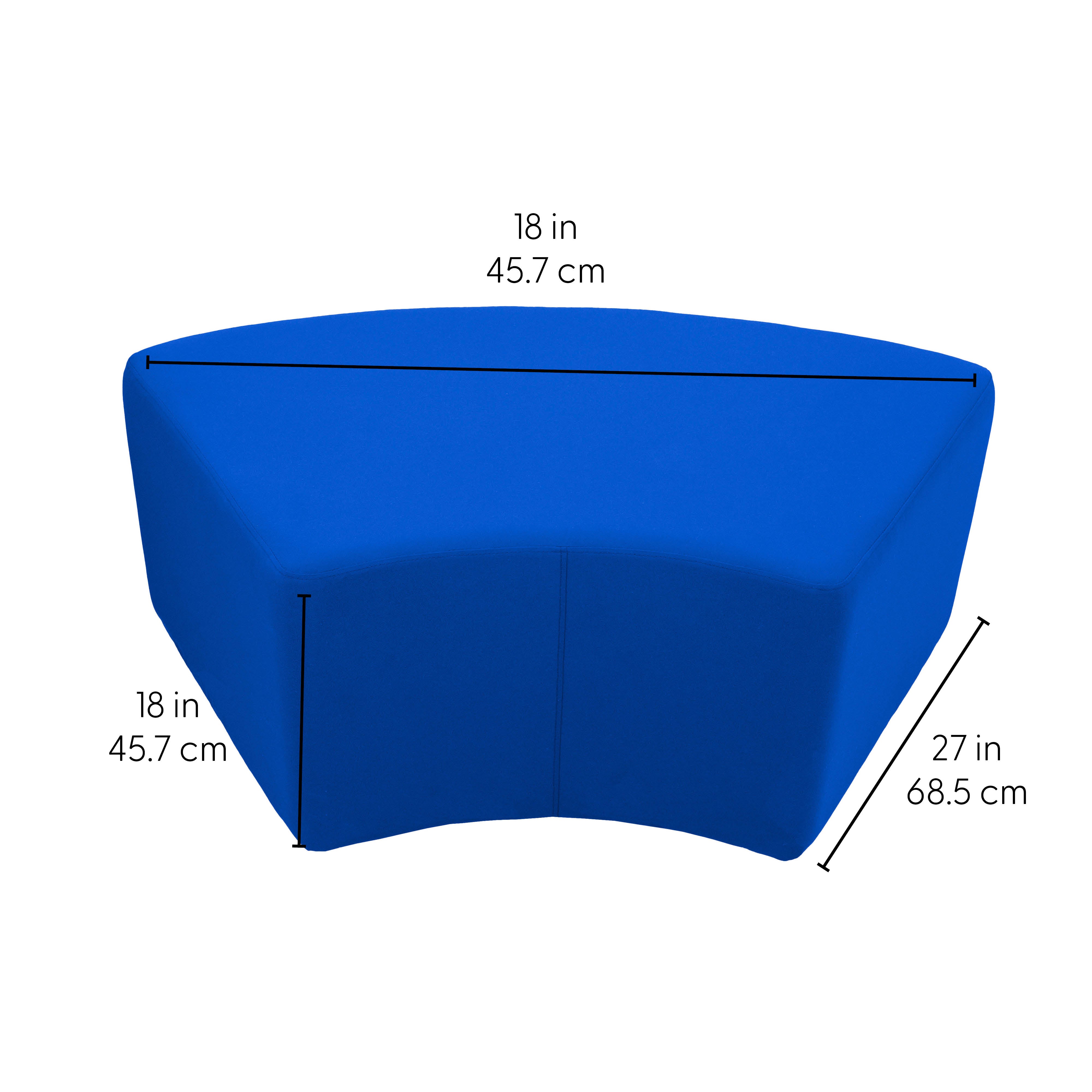 Outdoor 24" x 48" S-Curve Ottoman with Sunbrella®, 18" H - Canvas Pacific Blue