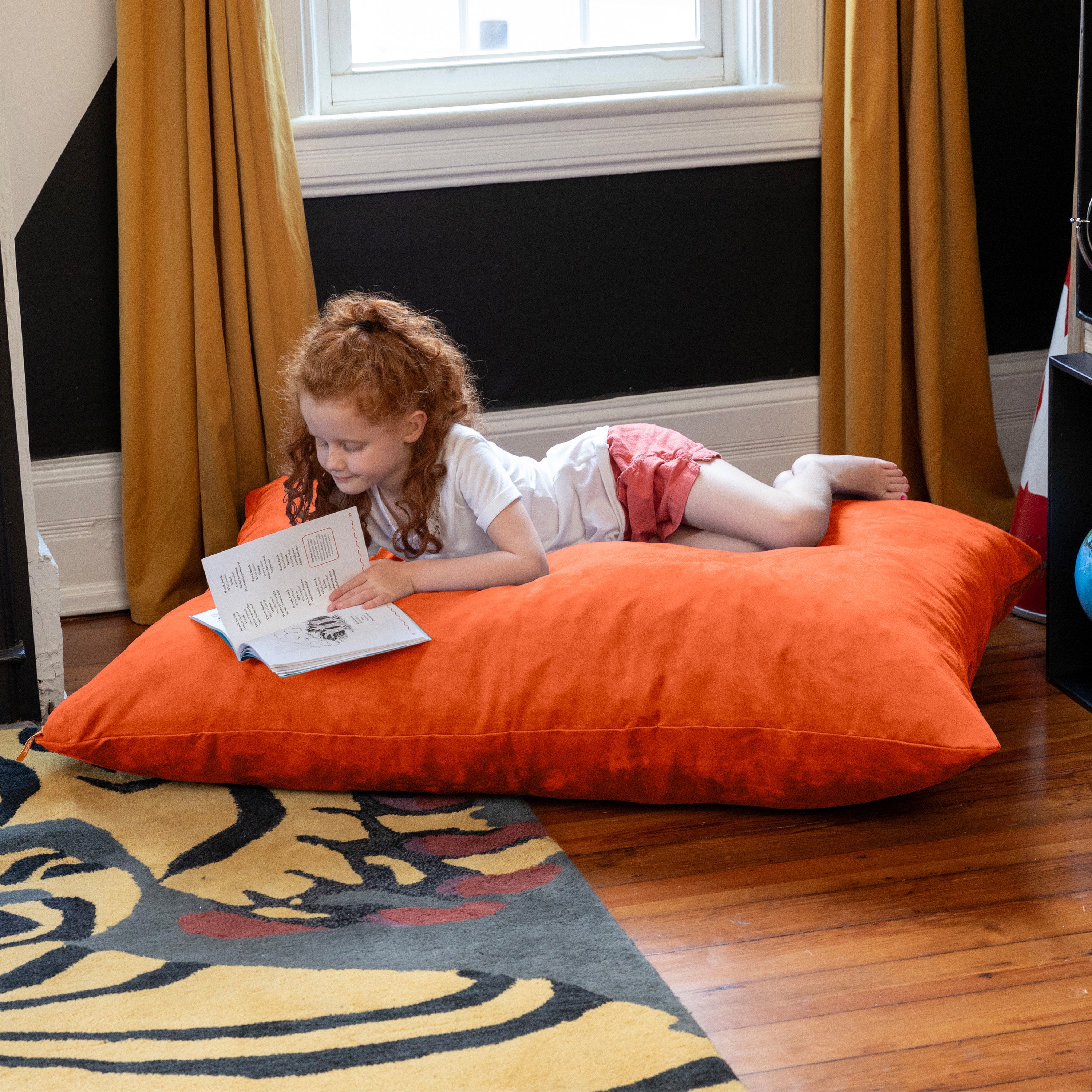 Jaxx 3.5 Ft Pillow Saxx Kids Bean Bag, Mandarin