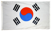 South Korea Flag 2x3 ft. Nylon SolarGuard Nyl-Glo 100% Made in USA to Official United Nations Design Specifications.