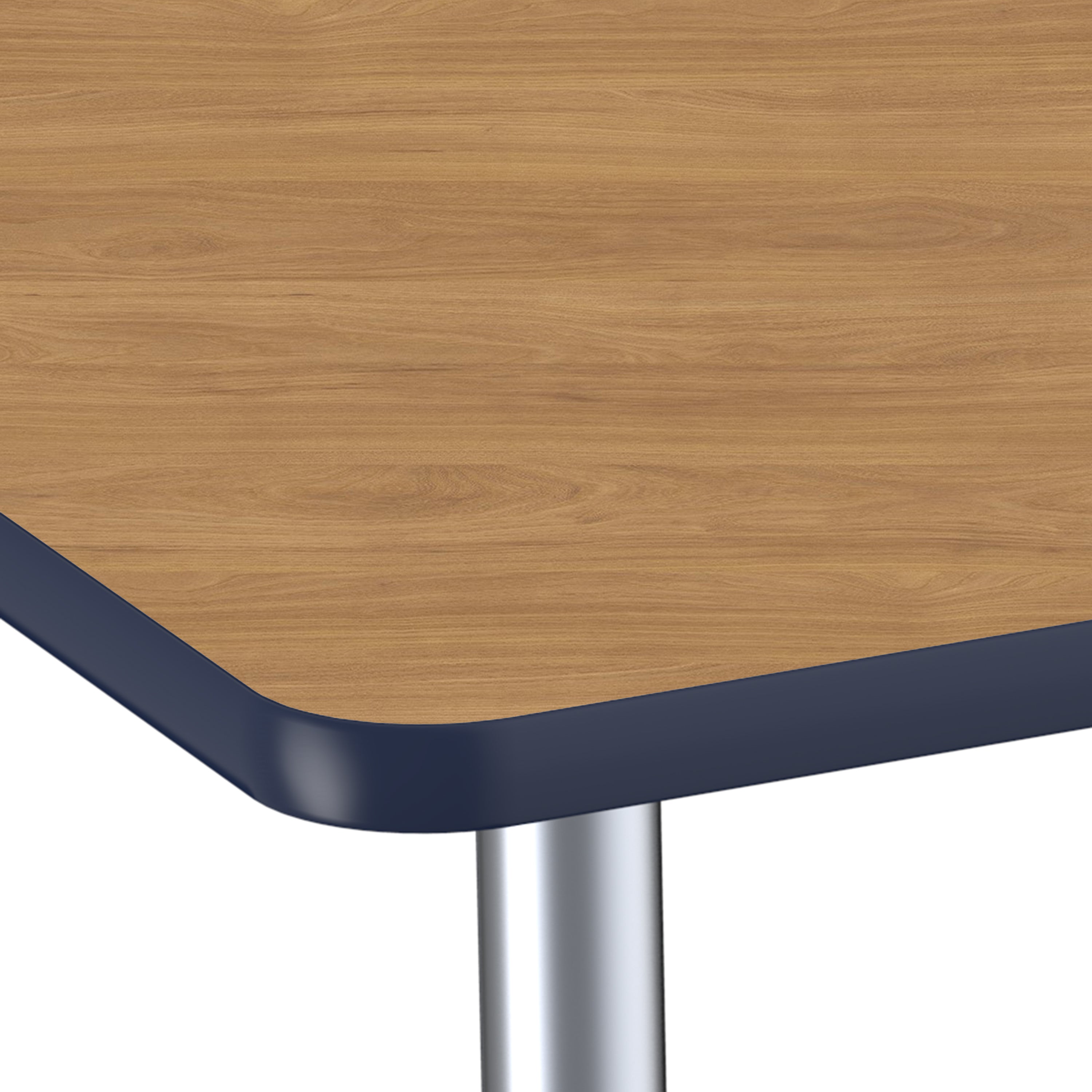 30" x 72" Rectangle Thermofused Activity Table with Adjustable Super Legs - Pasadena Oak/Navy/Silver
