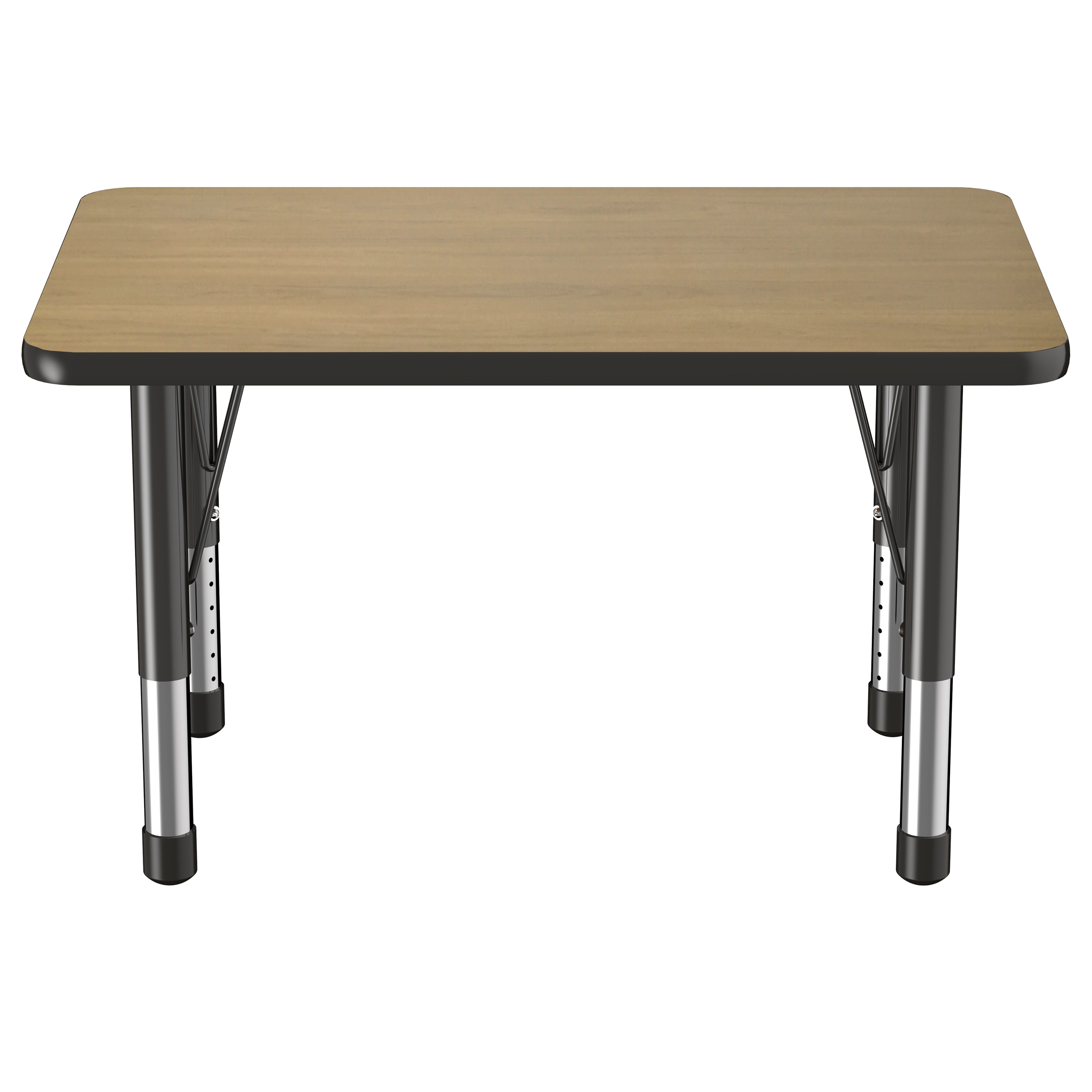 24" x 36" Rectangle T-Molding Activity Table with Adjustable Chunky Legs - Pasadena Oak/Black