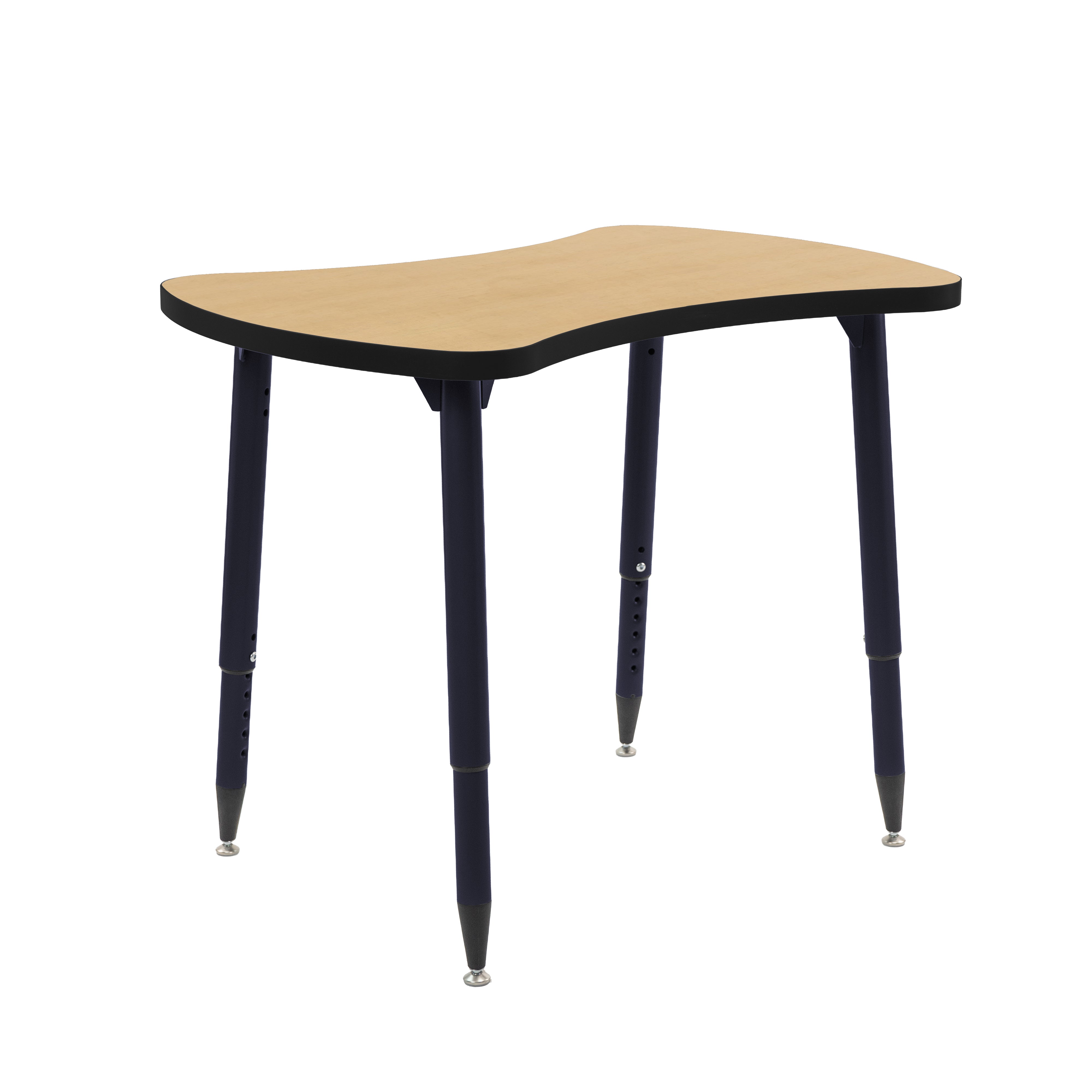 Adapte 25" x 37" Bowtie Thermofused Activity Table with Adjustable Tapered Legs - Maple/Black