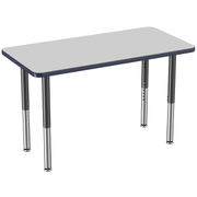 24" x 48" Rectangle T-Molding Activity Table with Adjustable Super Legs - Gray/Navy/Black