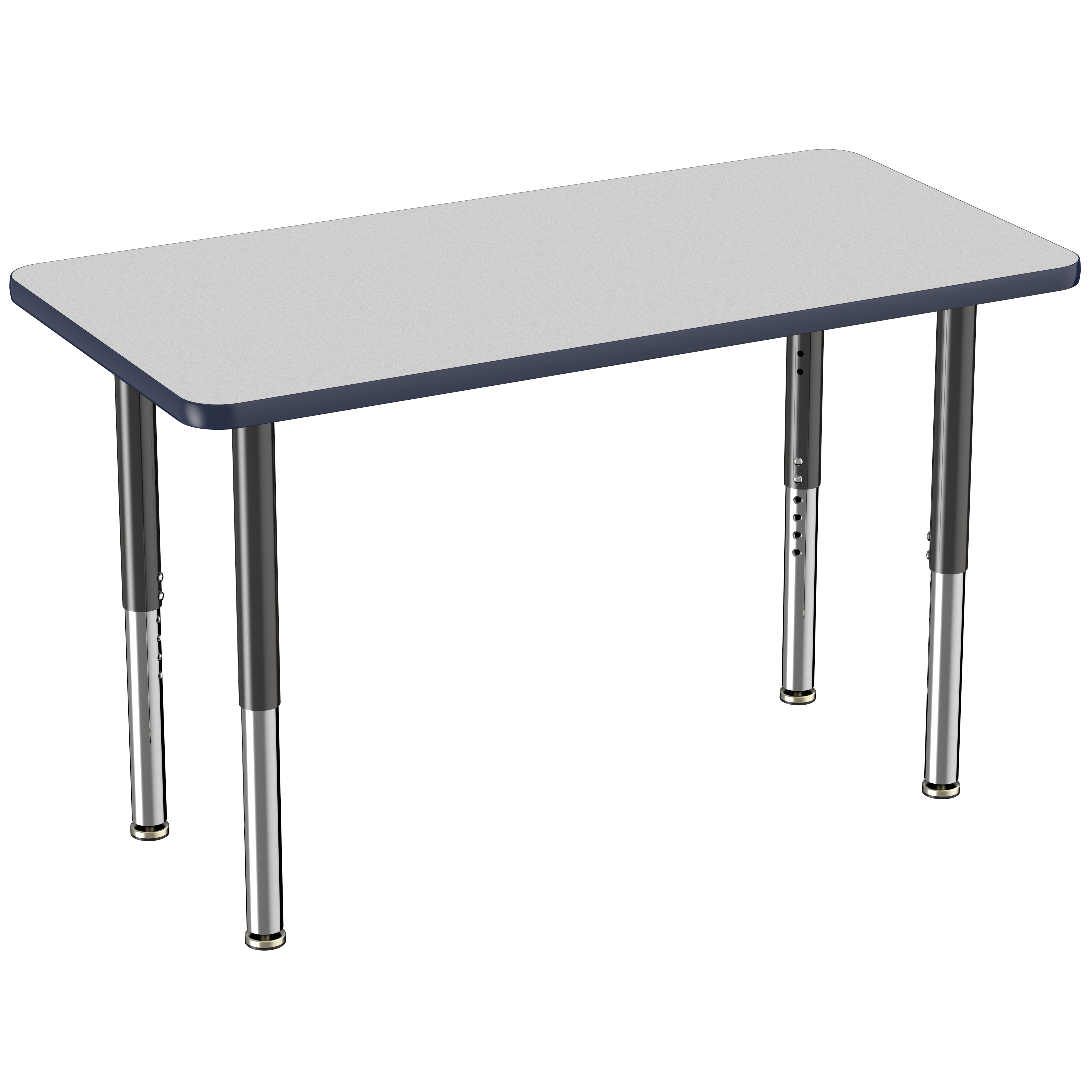 24" x 48" Rectangle T-Molding Activity Table with Adjustable Super Legs - Gray/Navy/Black