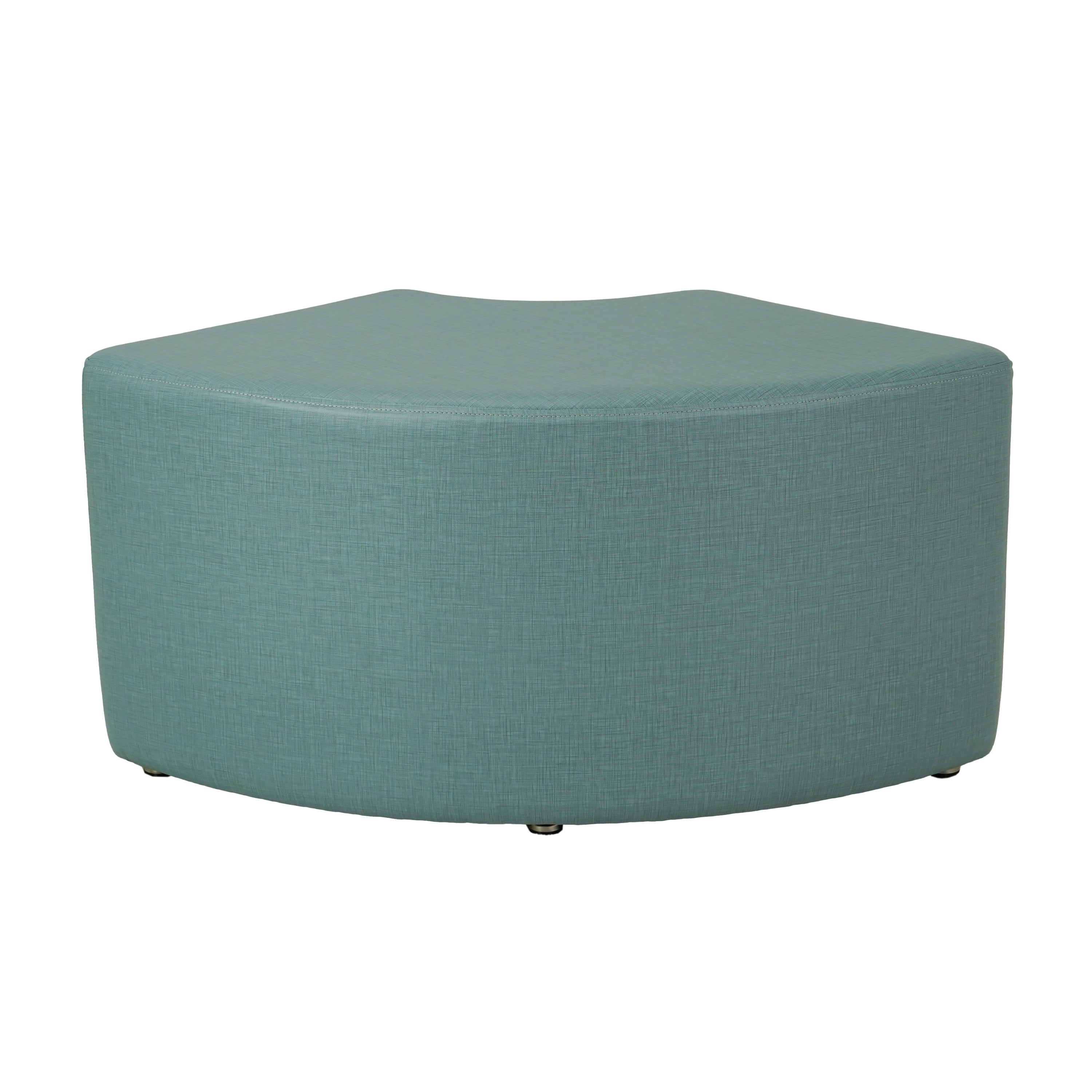 Pro Series Upholstered Quarter Circle Ottoman 18" Height - Sky Blue Crosshatch
