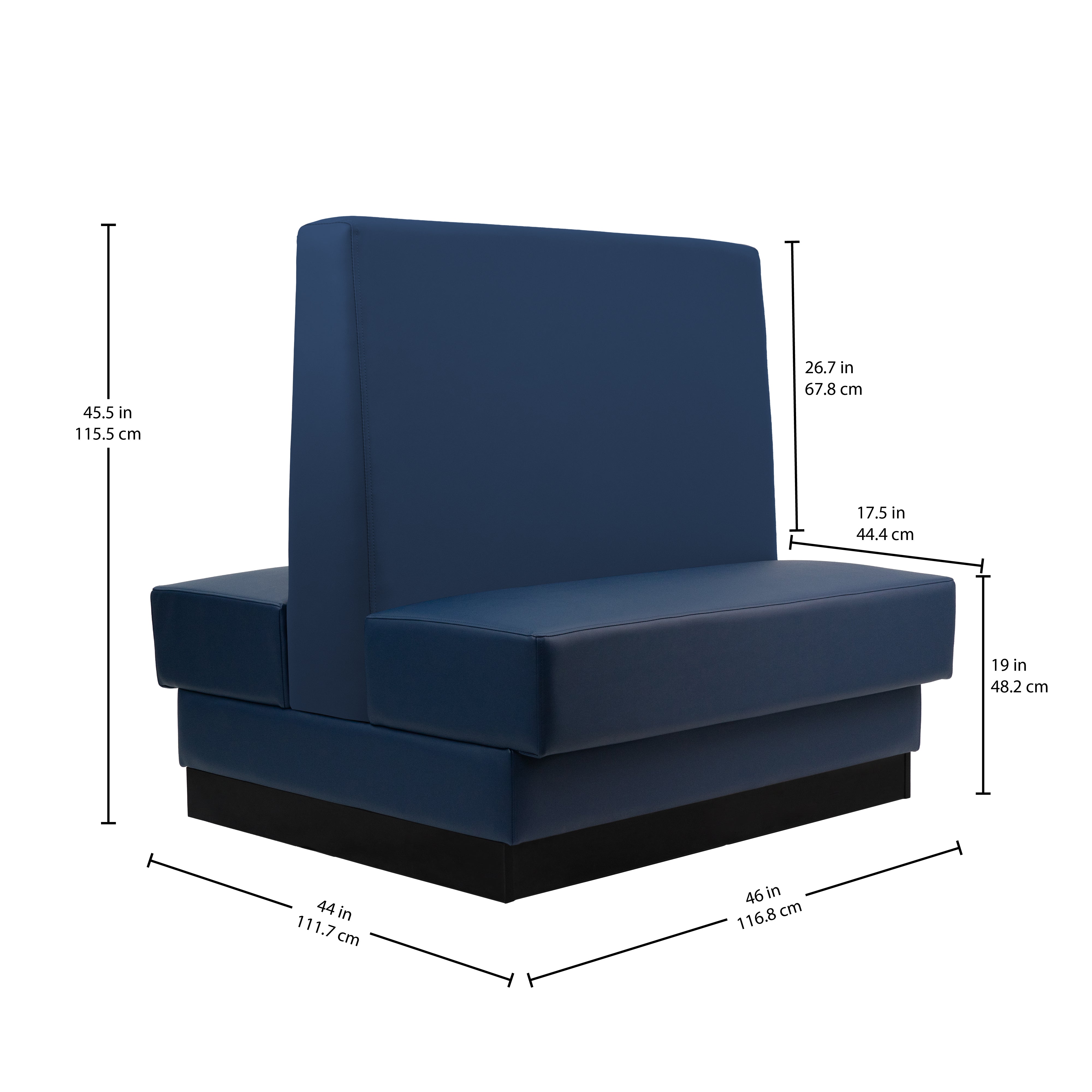 Pro Series Double-Sided Restaurant Booth Seating - Navy