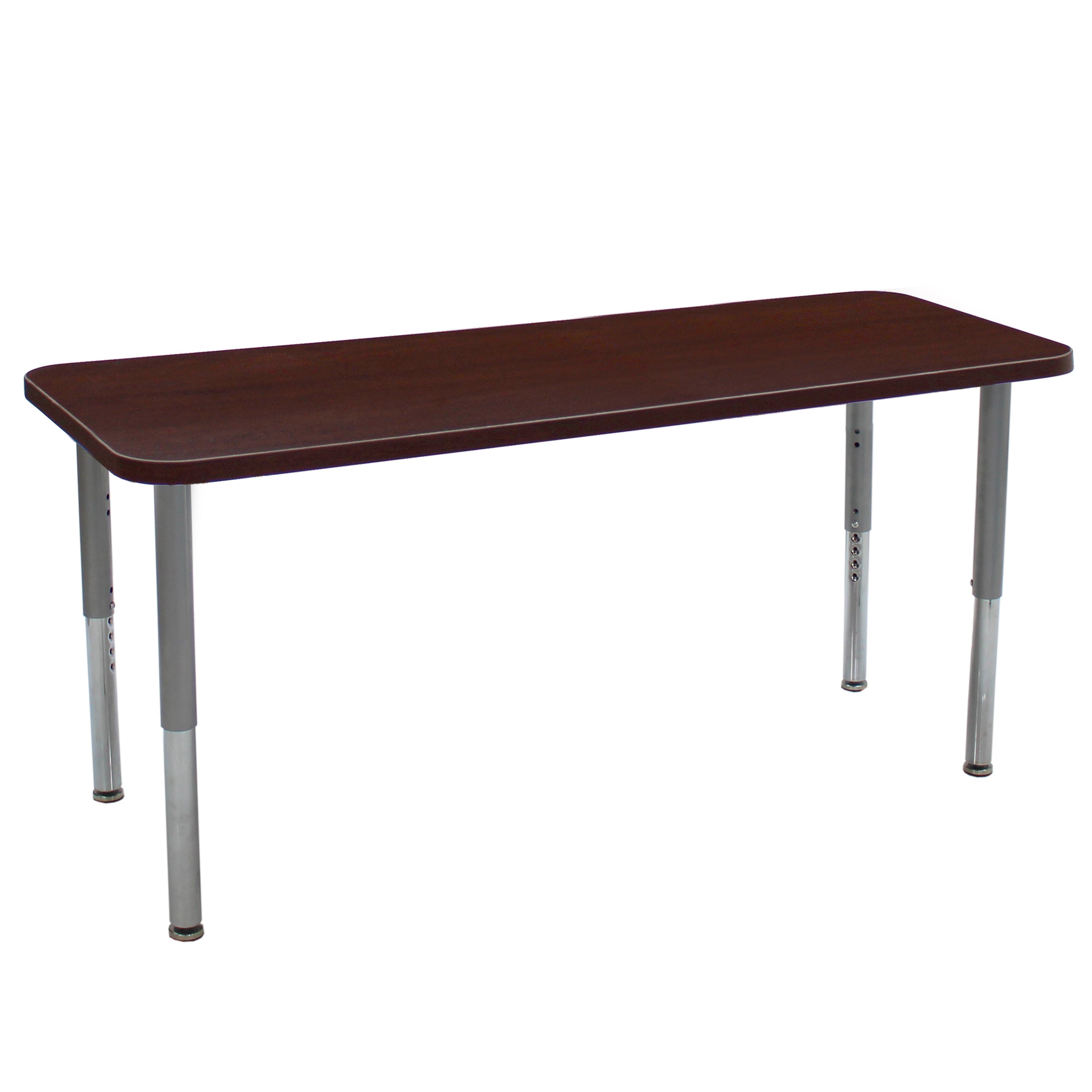 24" x 72" Rectangle La Madera Activity Table with Adjustable Super Legs - Walnut/Silver