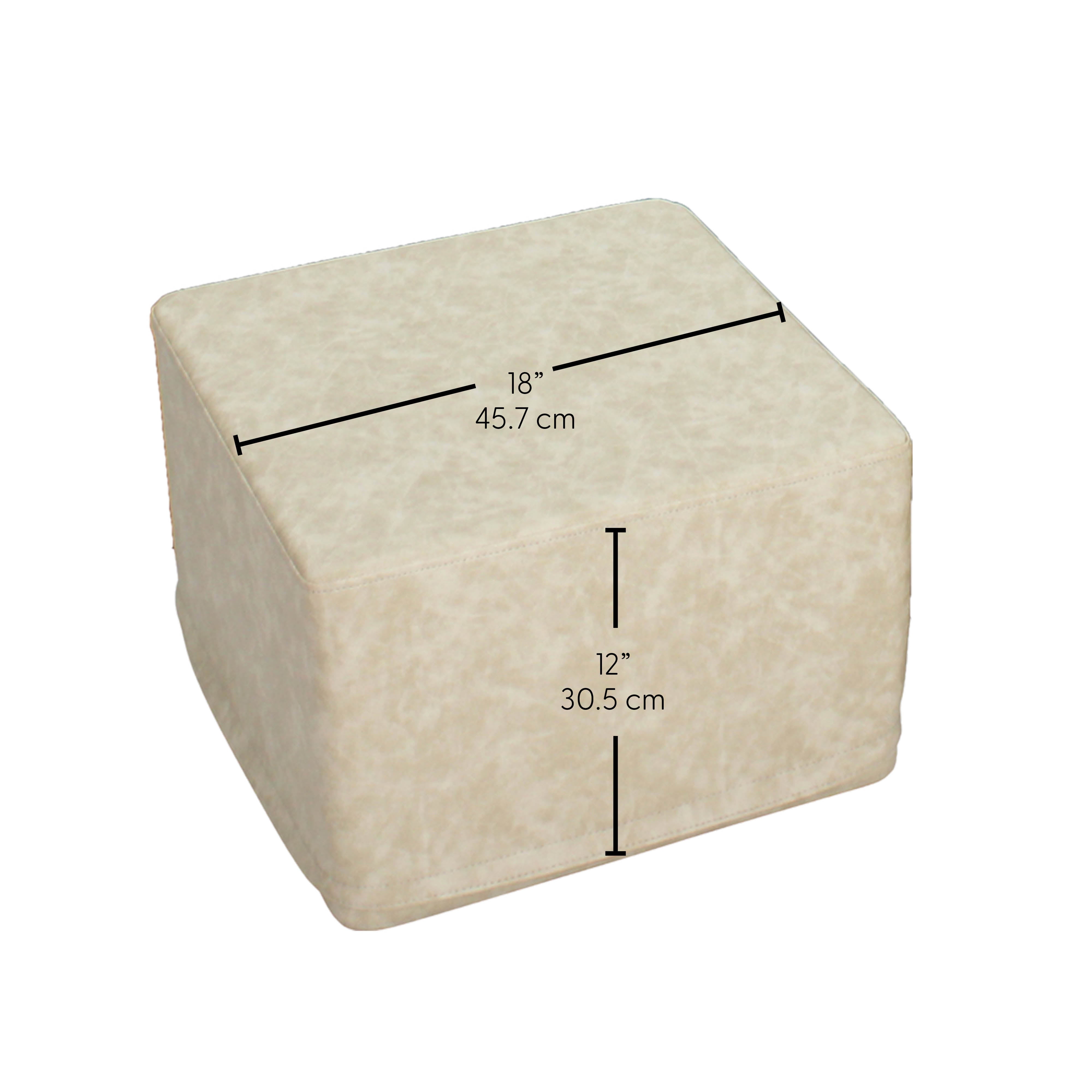 Rustic 18" Square Ottoman 12" Height, 4-Piece - Distressed Assorted