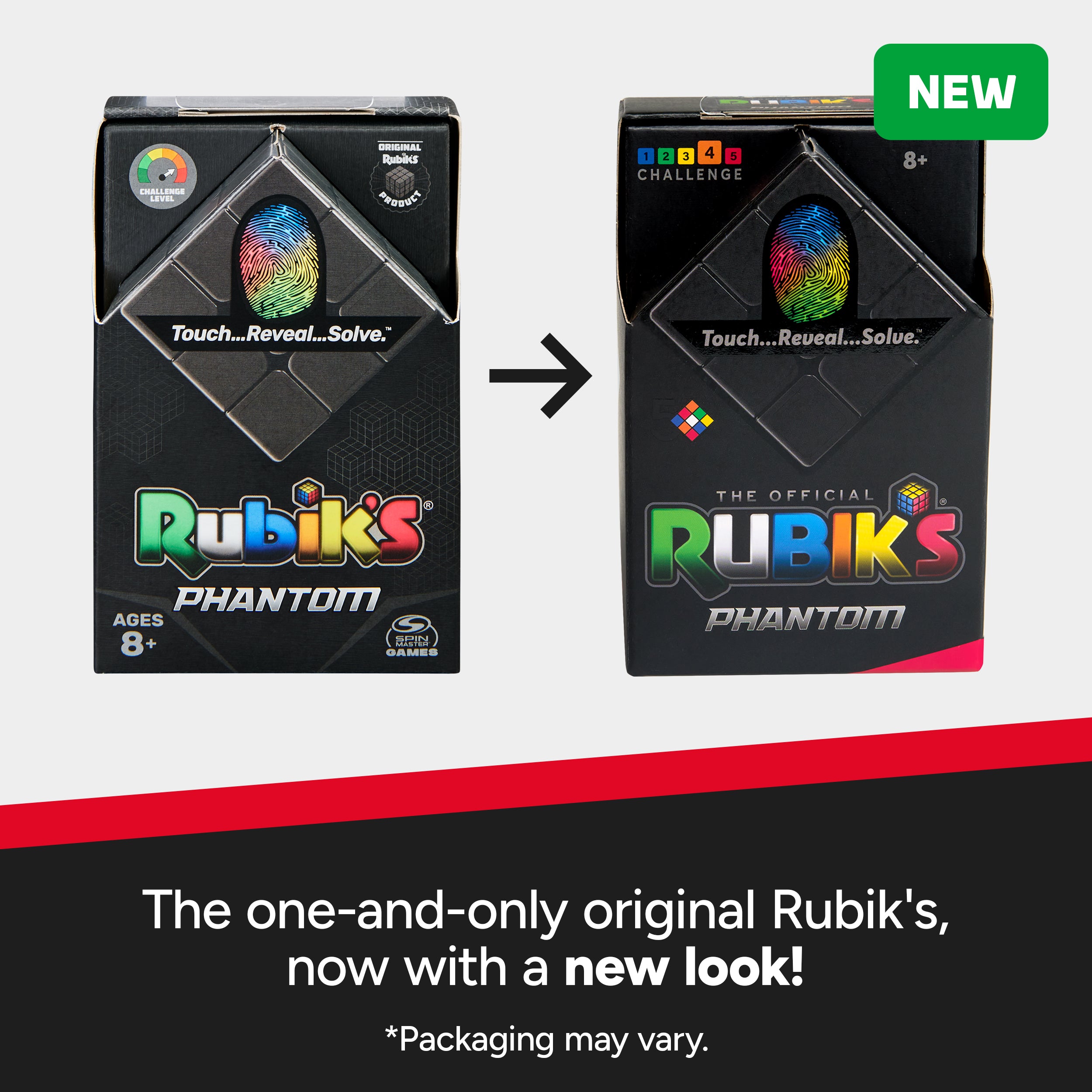 Rubik’s Cube, Phantom, 3x3 Cube Advanced Color-Changing Problem-Solving Brain Teaser, Classic Color-Matching Puzzle, Fidget Toy, Sensory Puzzle, for Adults, Teens, Kids Ages 8 & Up