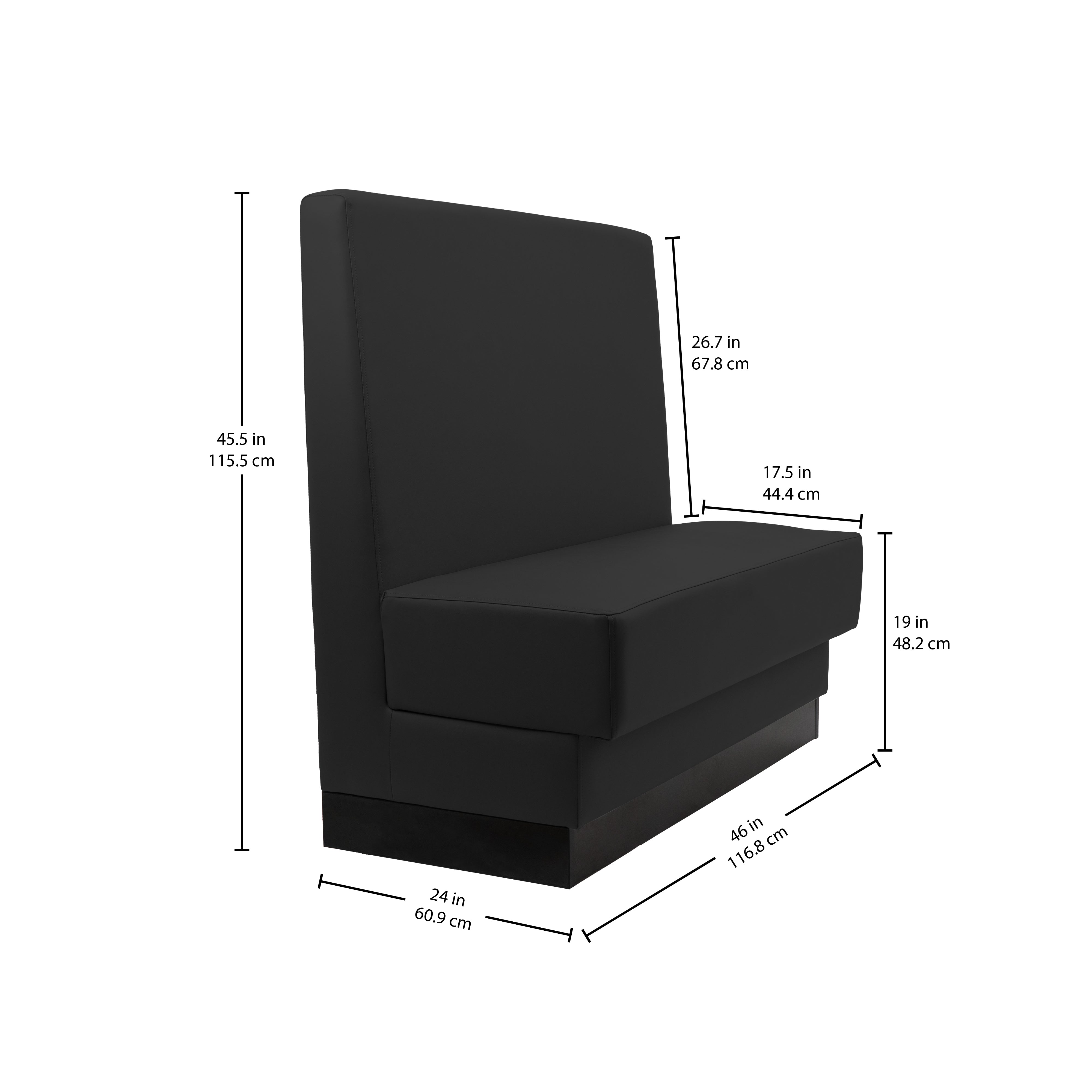 Pro Series Single-Sided Restaurant Booth Seating - Black