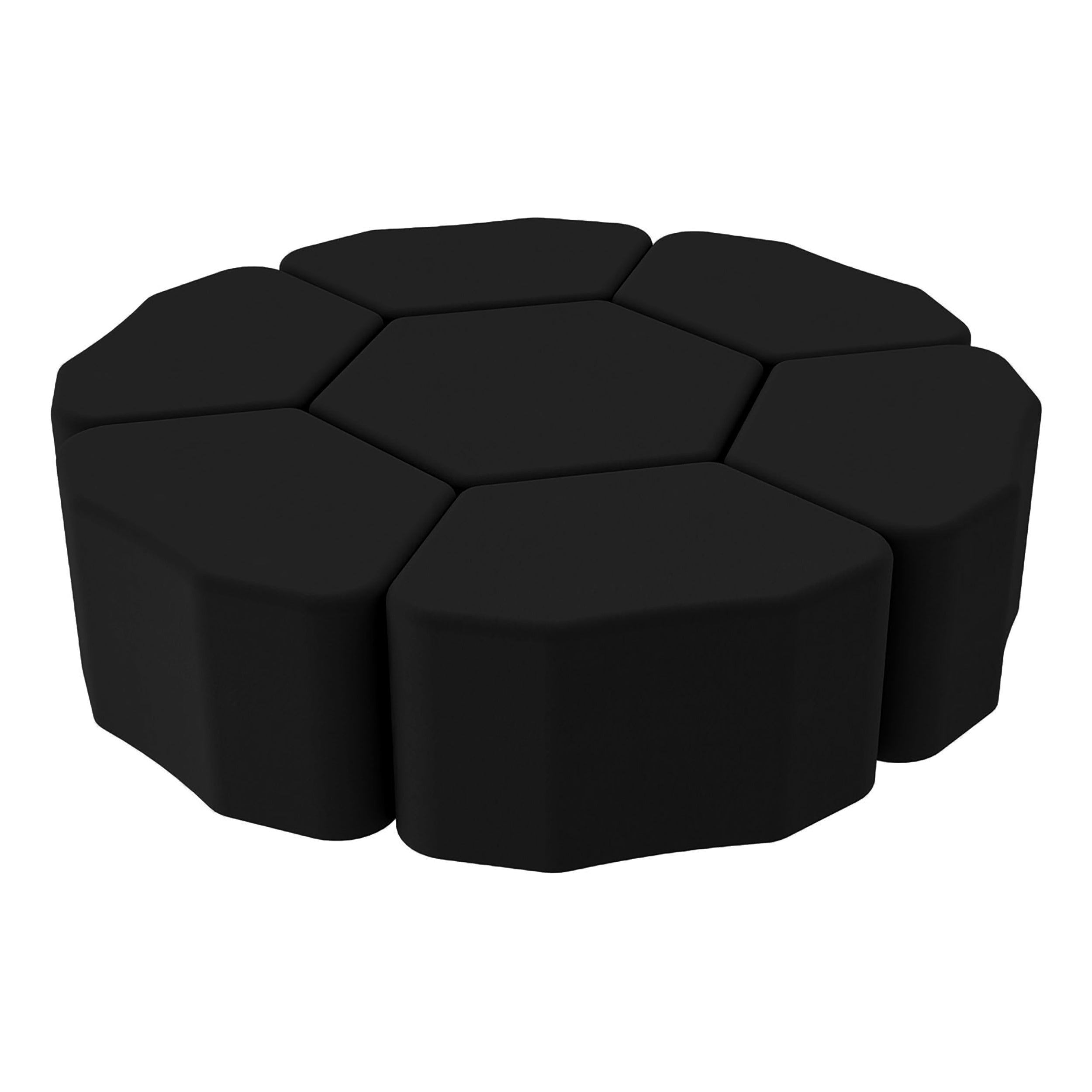 Pro Series Upholstered Bloom Ottoman 18" Height, 7-Piece - Black