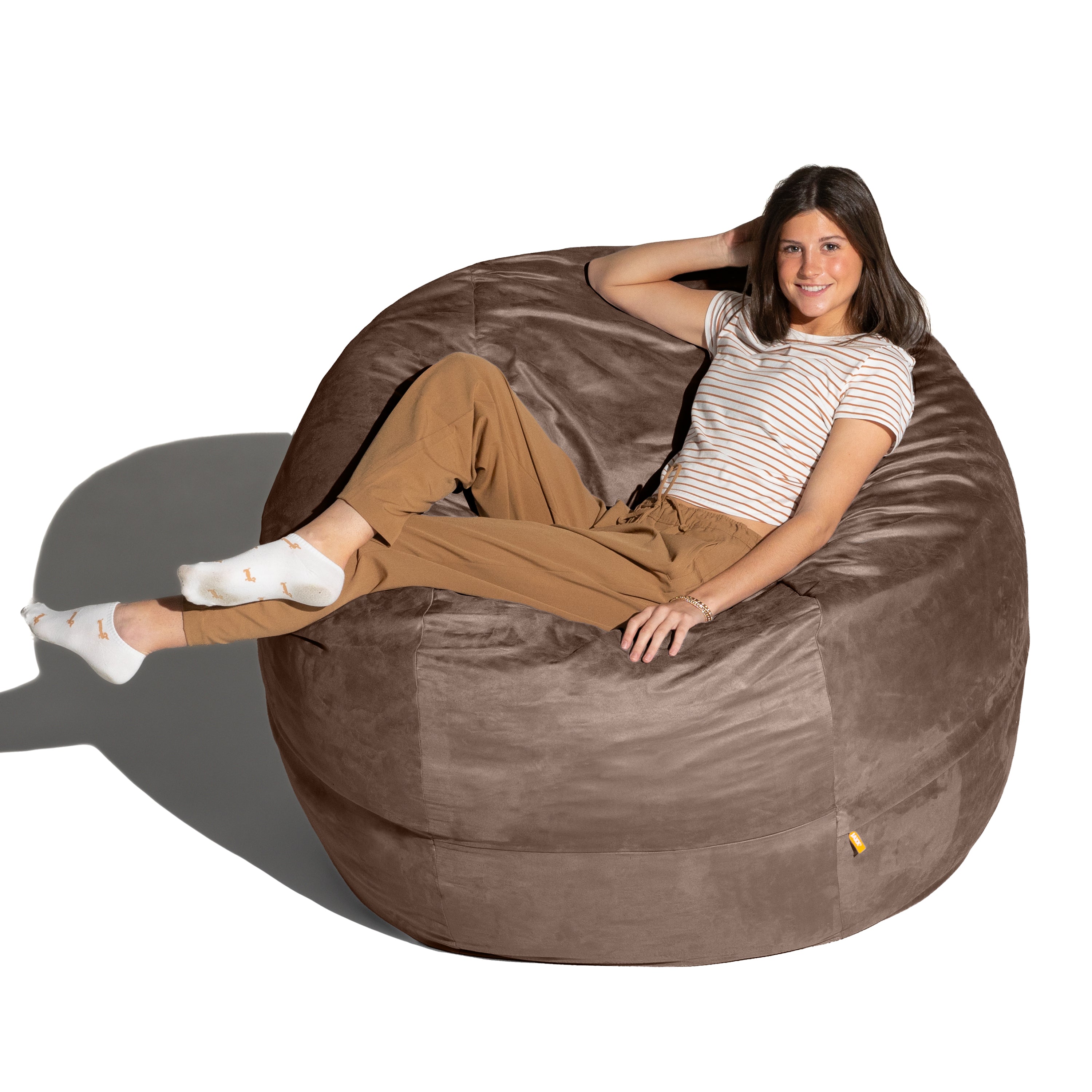 Jaxx Saxx 5 Foot Large Bean Bag w/ Removable Cover, Chocolate